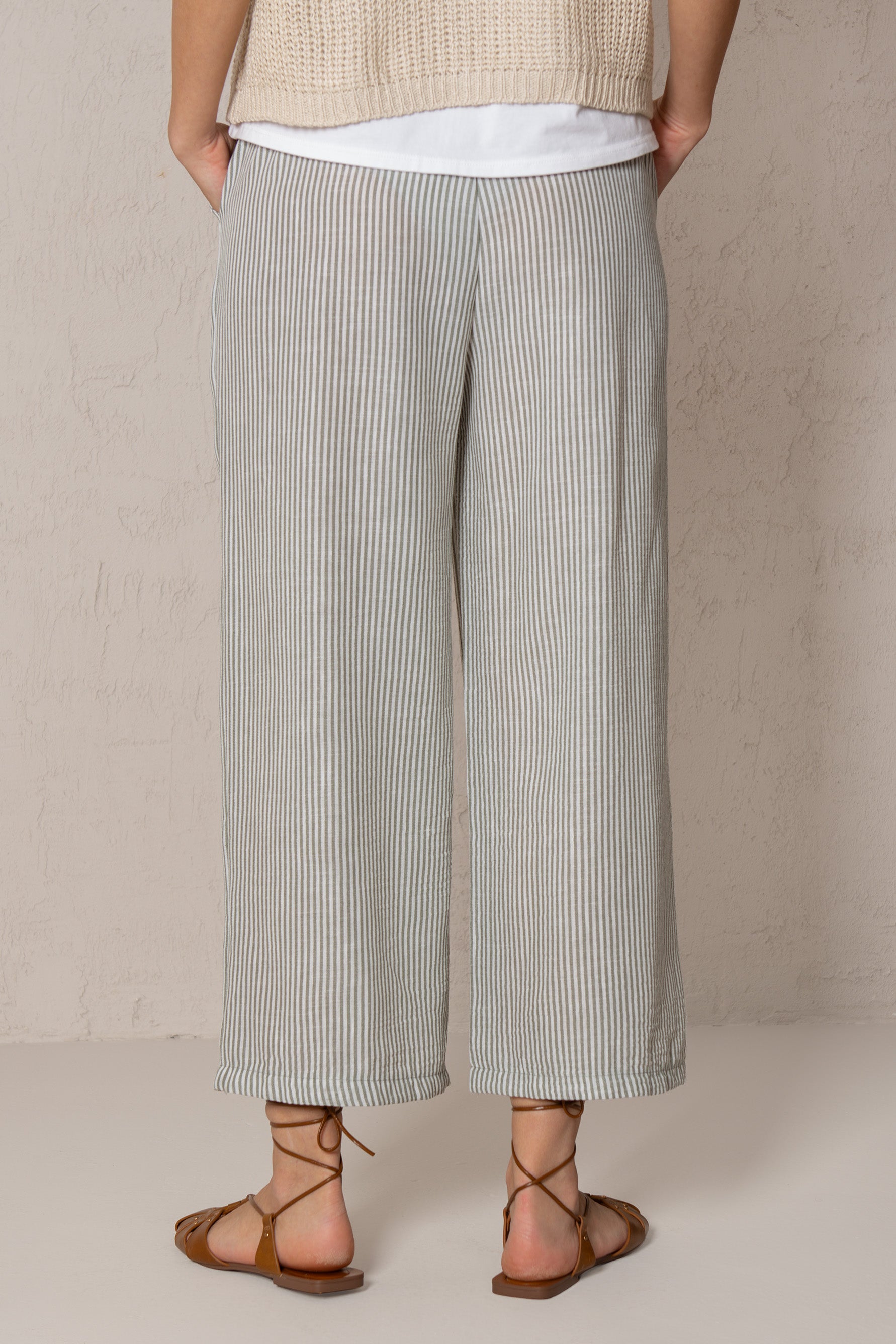 LIA TROUSERS // GREEN STRIPES
