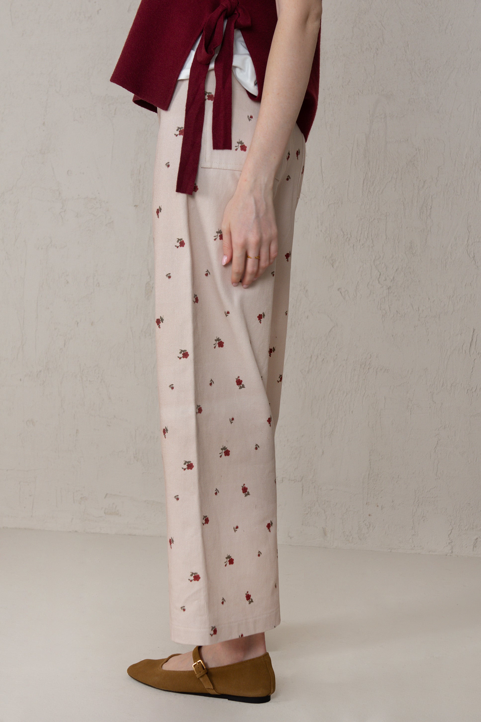 PANTALÓN PAULA // FLORES ROJO