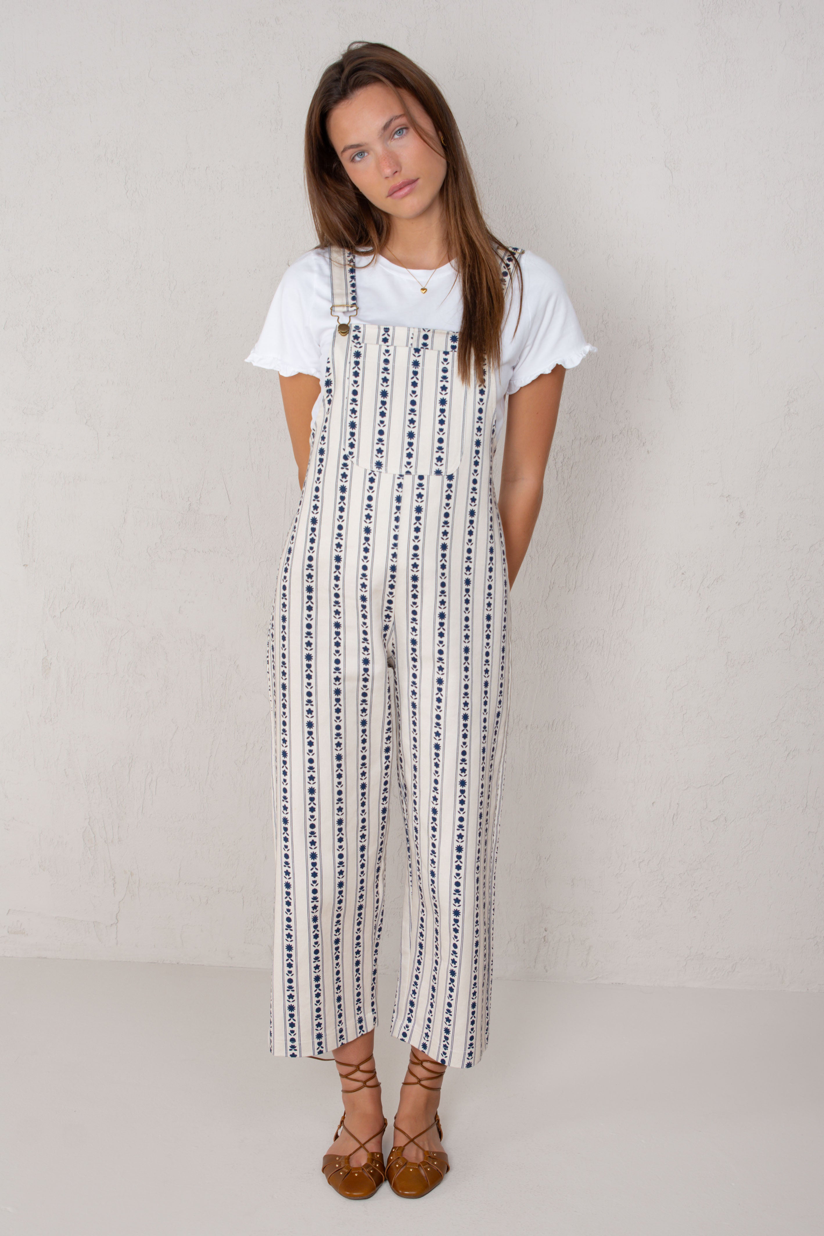 CARMELA OVERALLS // DARK BLUE FLOWERS