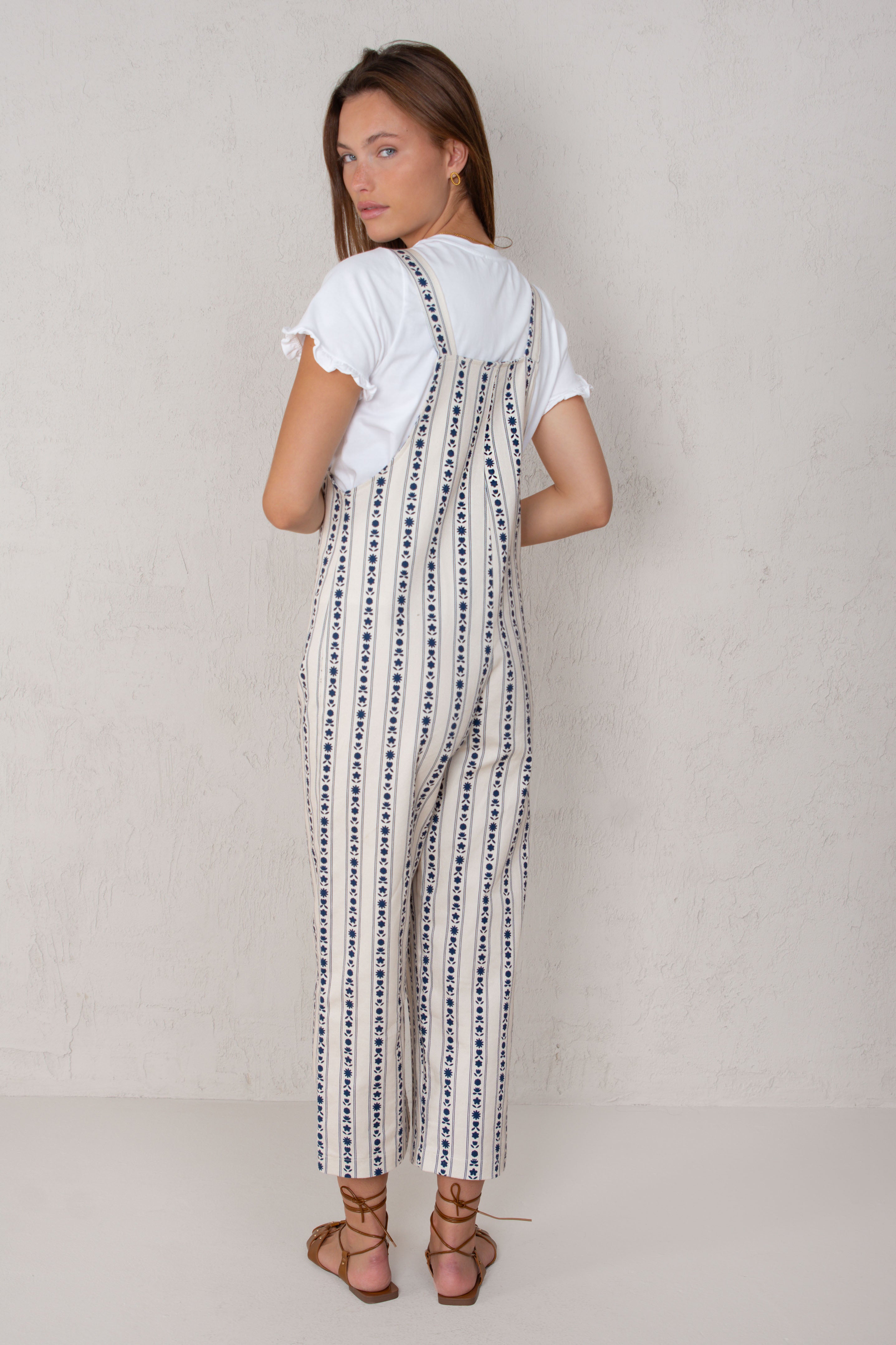 CARMELA OVERALLS // DARK BLUE FLOWERS