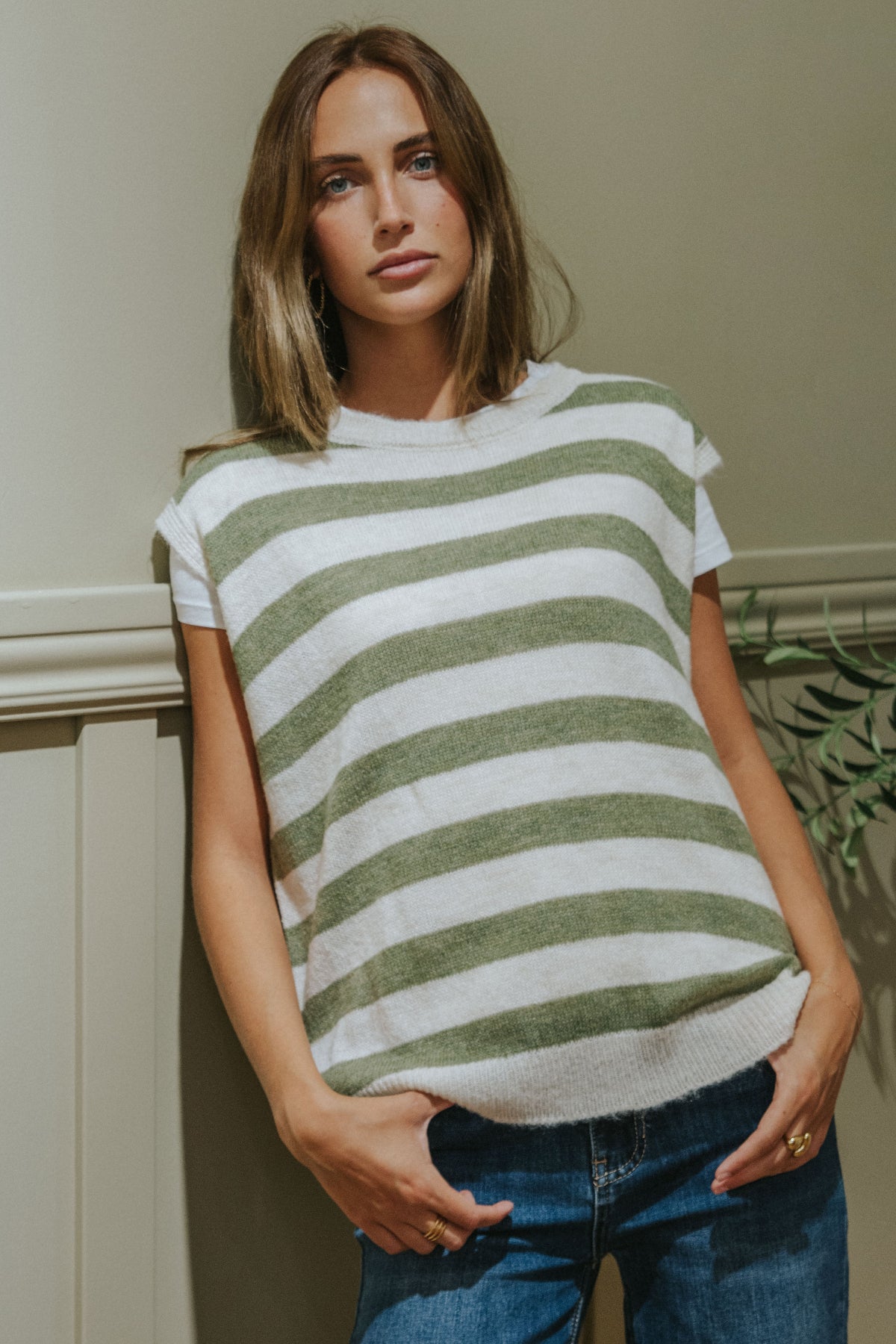 CHALECO VALENTINA // RAYAS VERDE