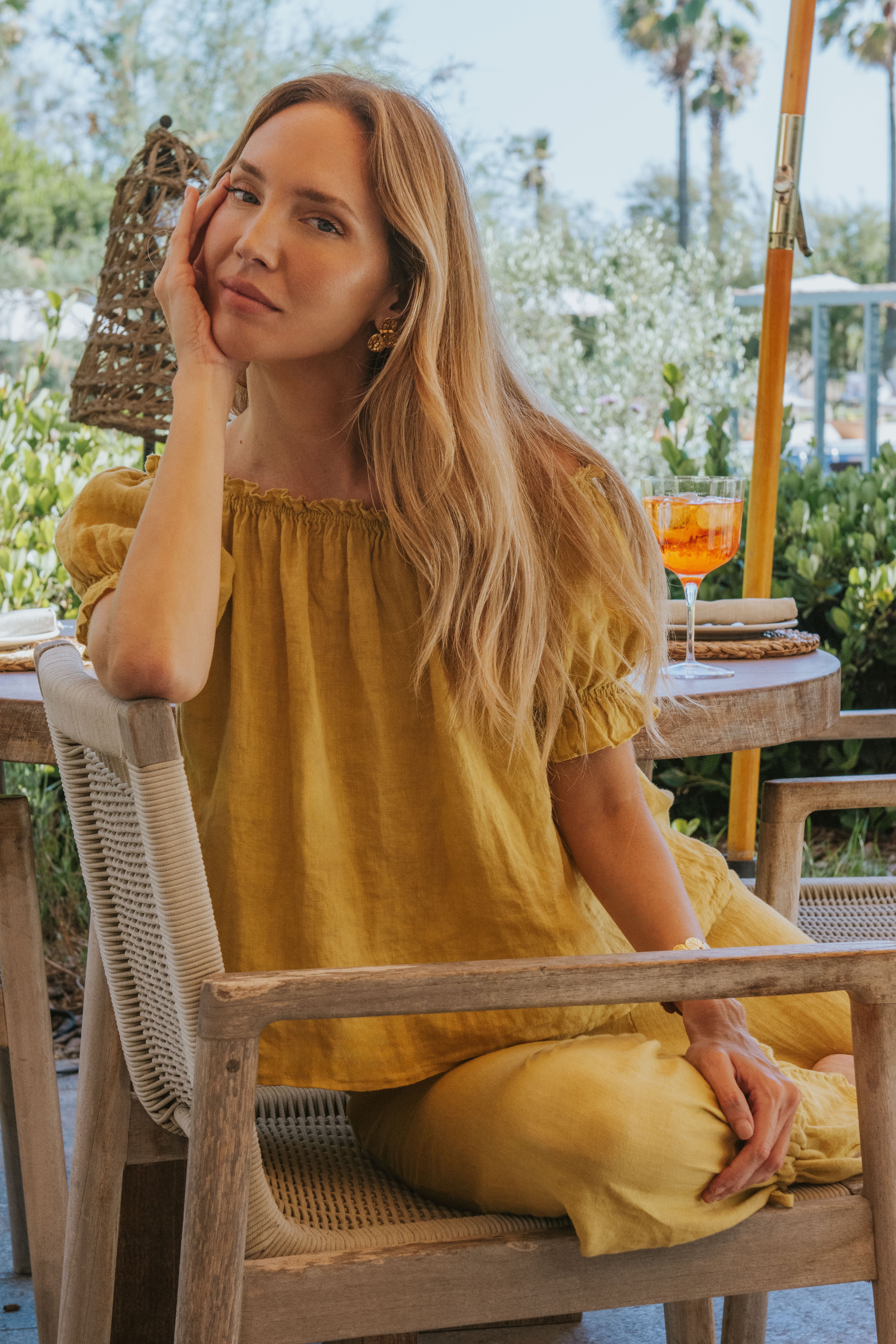 CAMISA CLAUDIA // LINO MOSTAZA