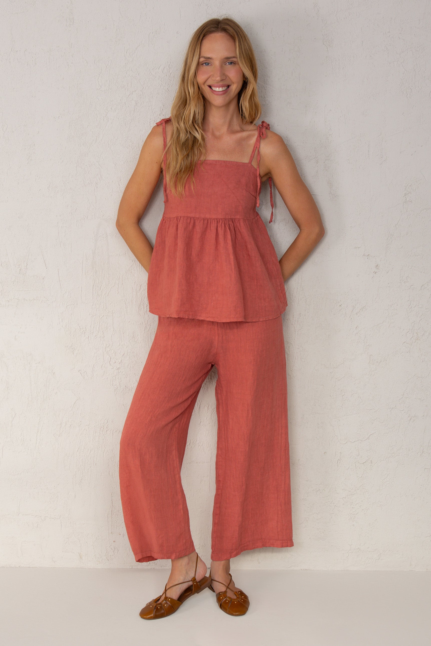 PANTALÓN JULIA // LINO ROSADO // ON DEMAND