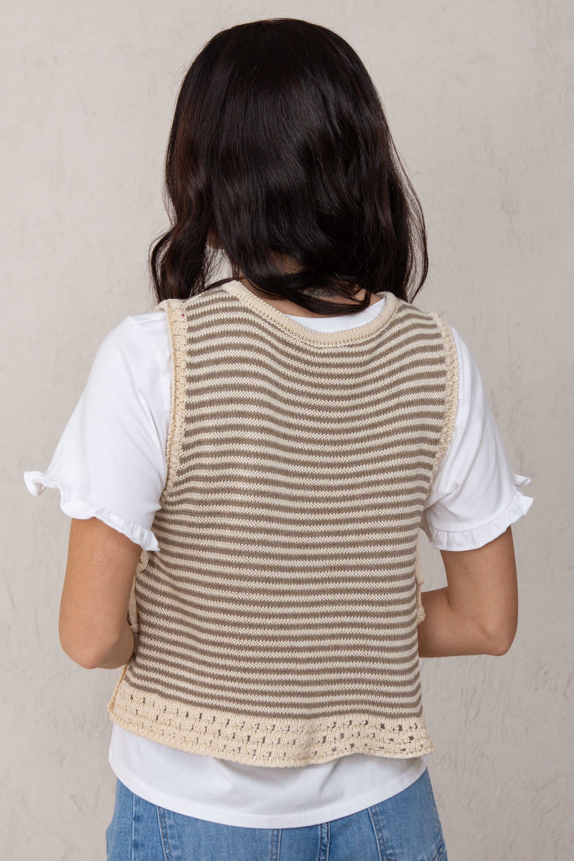 VERA TOP // BEIGE STRIPES