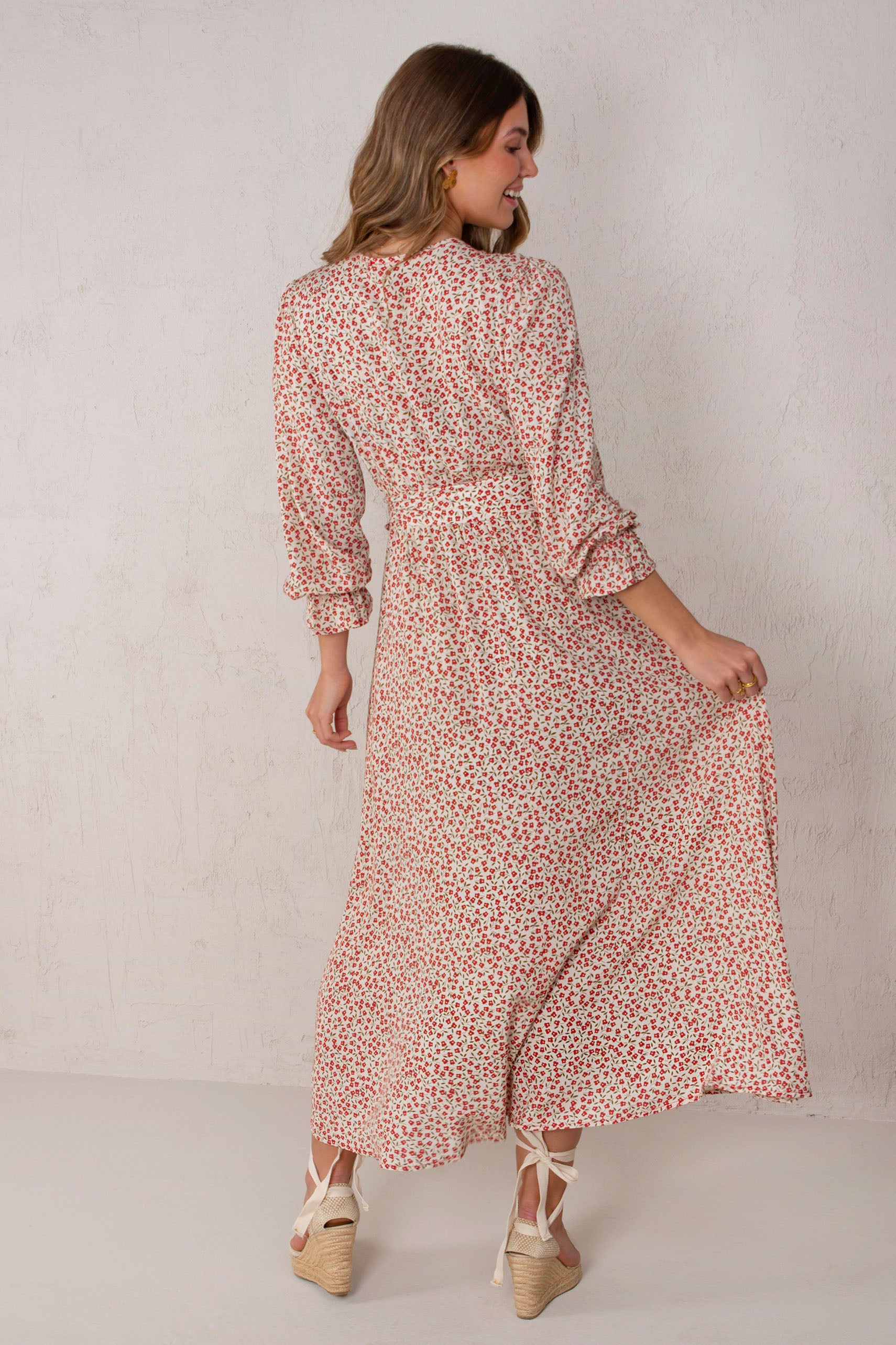 VESTIDO JULIETA // FLORES ROJO