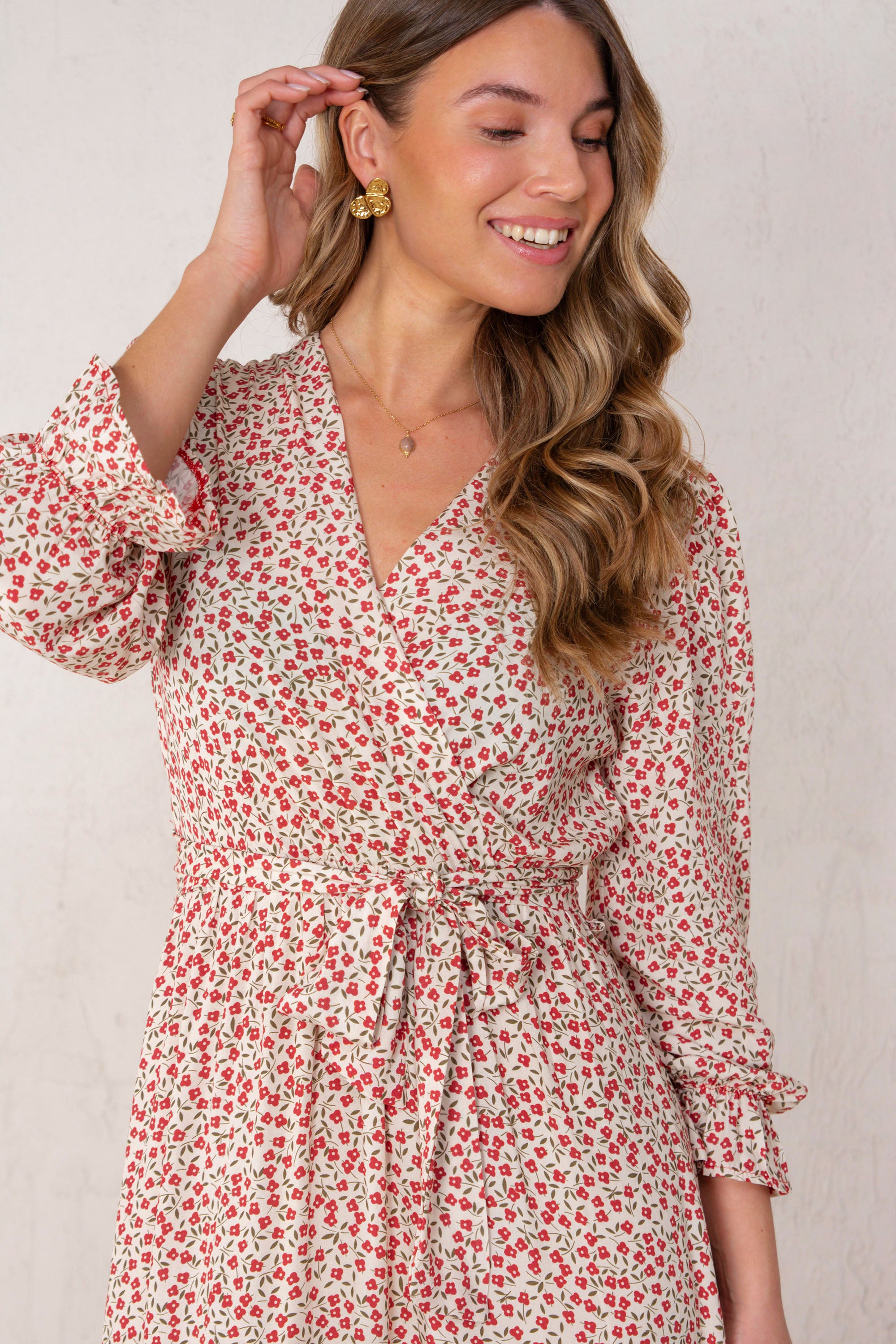 VESTIDO JULIETA // FLORES ROJO