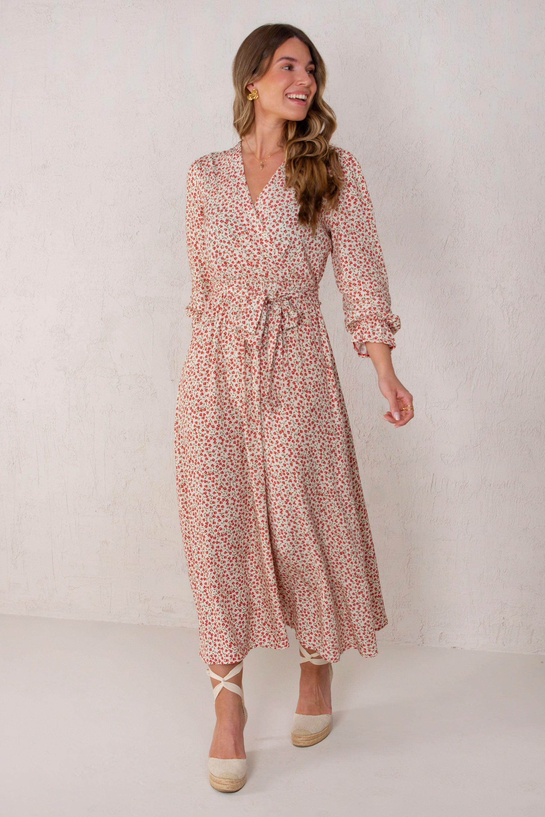 VESTIDO JULIETA // FLORES ROJO