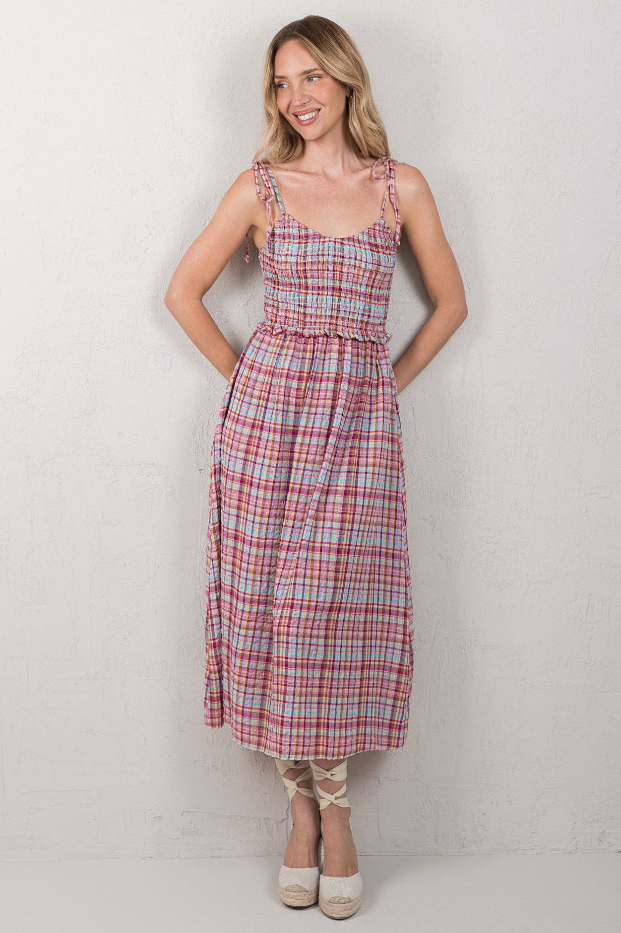 VESTIDO ALEJANDRA // TARTÁN ROSA