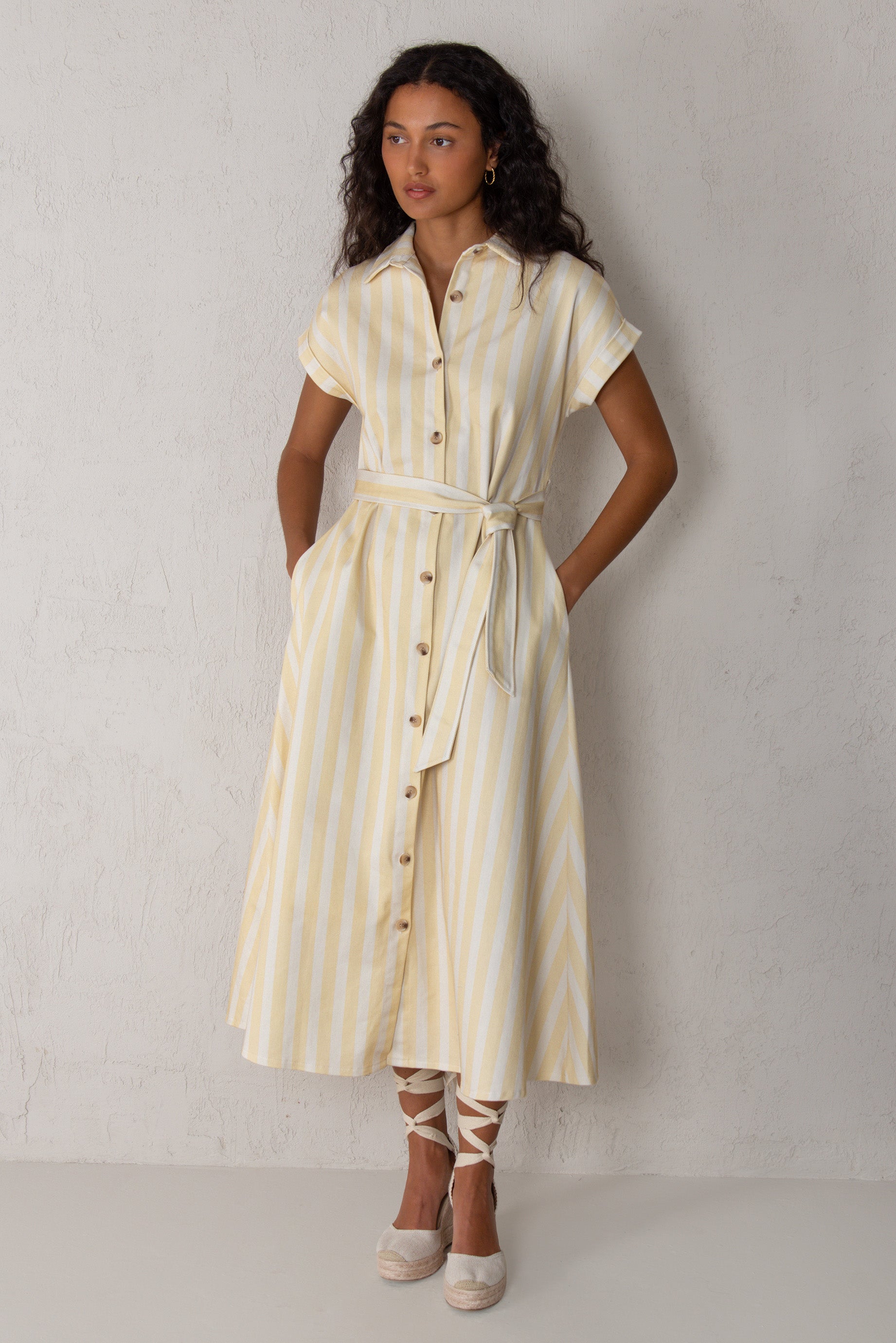 VESTIDO CAROL // RAYAS AMARILLO
