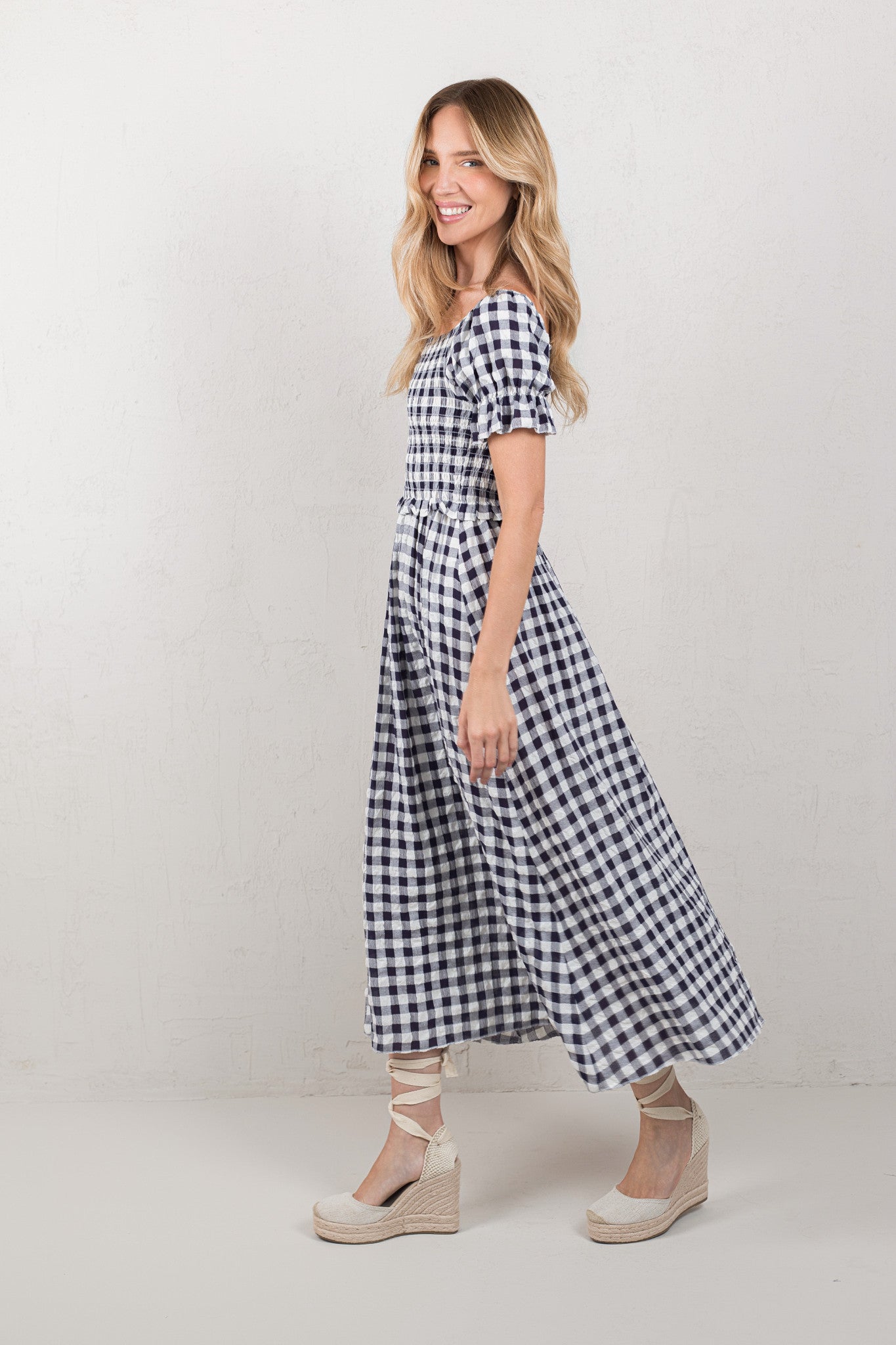 VESTIDO CATALINA // CUADROS NAVY