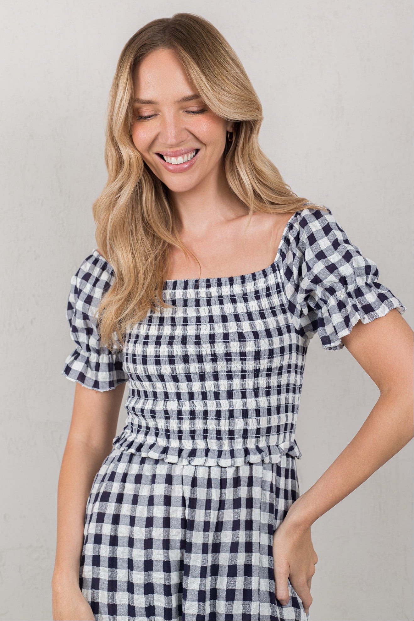 VESTIDO CATALINA // CUADROS NAVY
