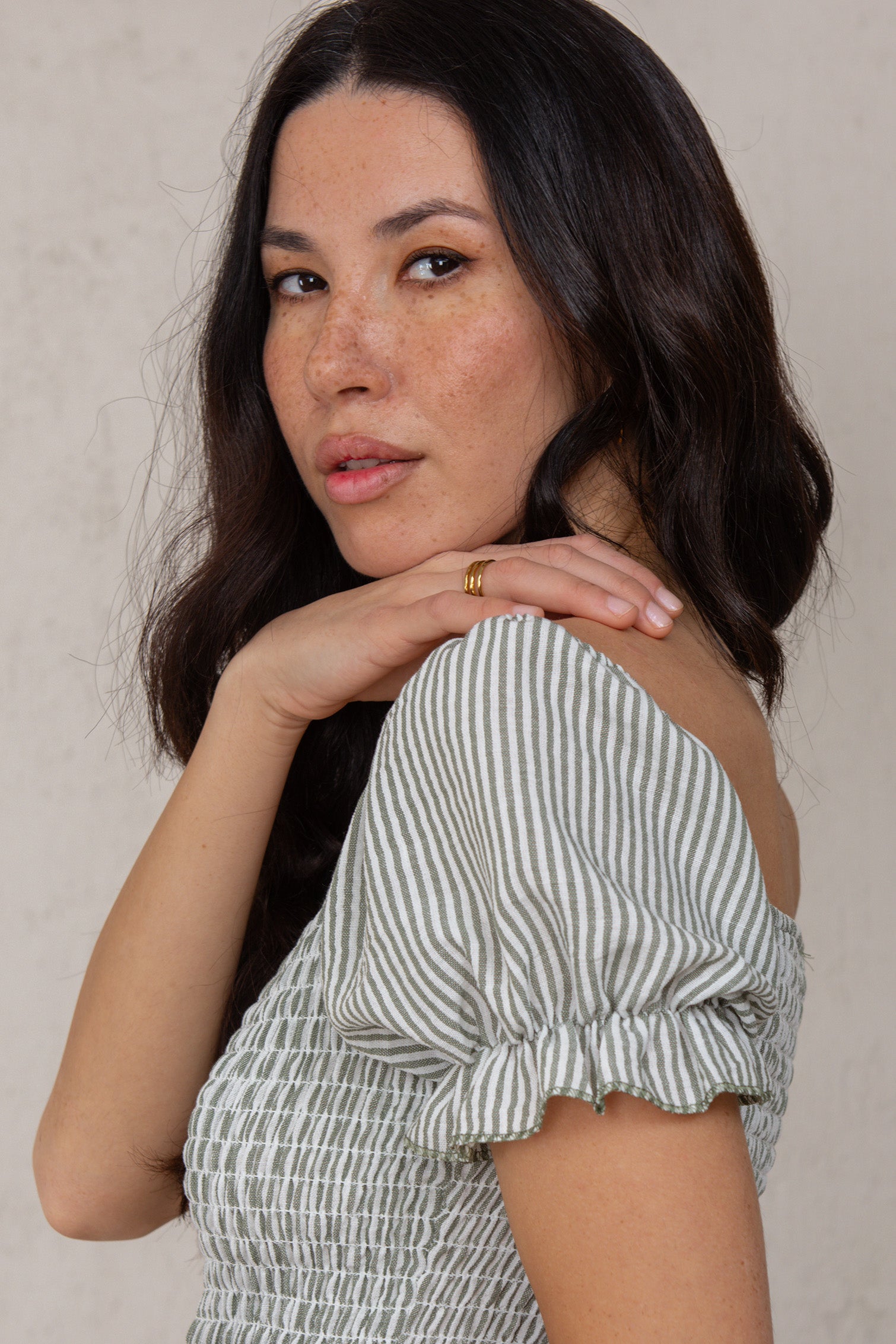 CATALINA DRESS // GREEN STRIPES