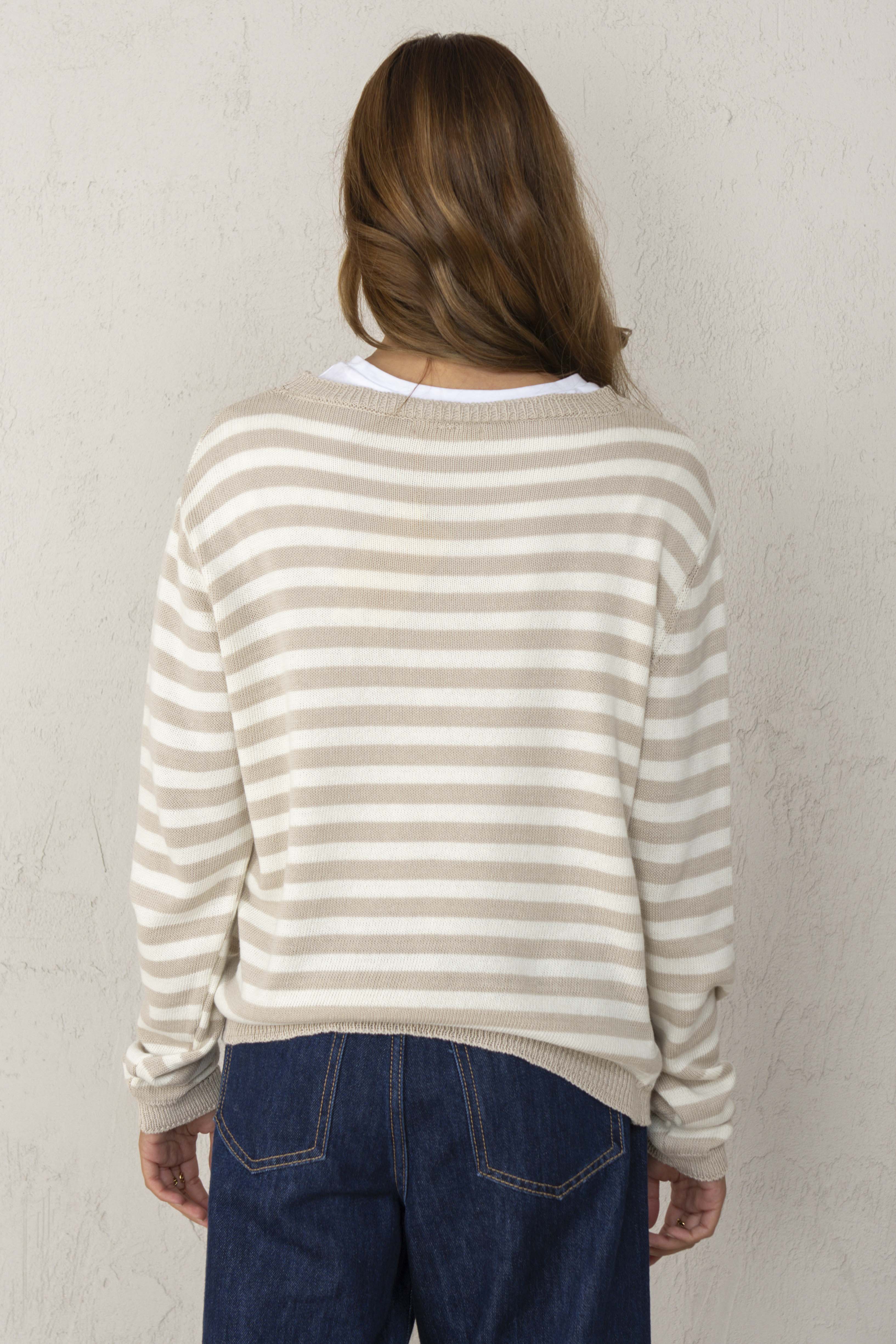 ALBA JERSEY // BEIGE STRIPES