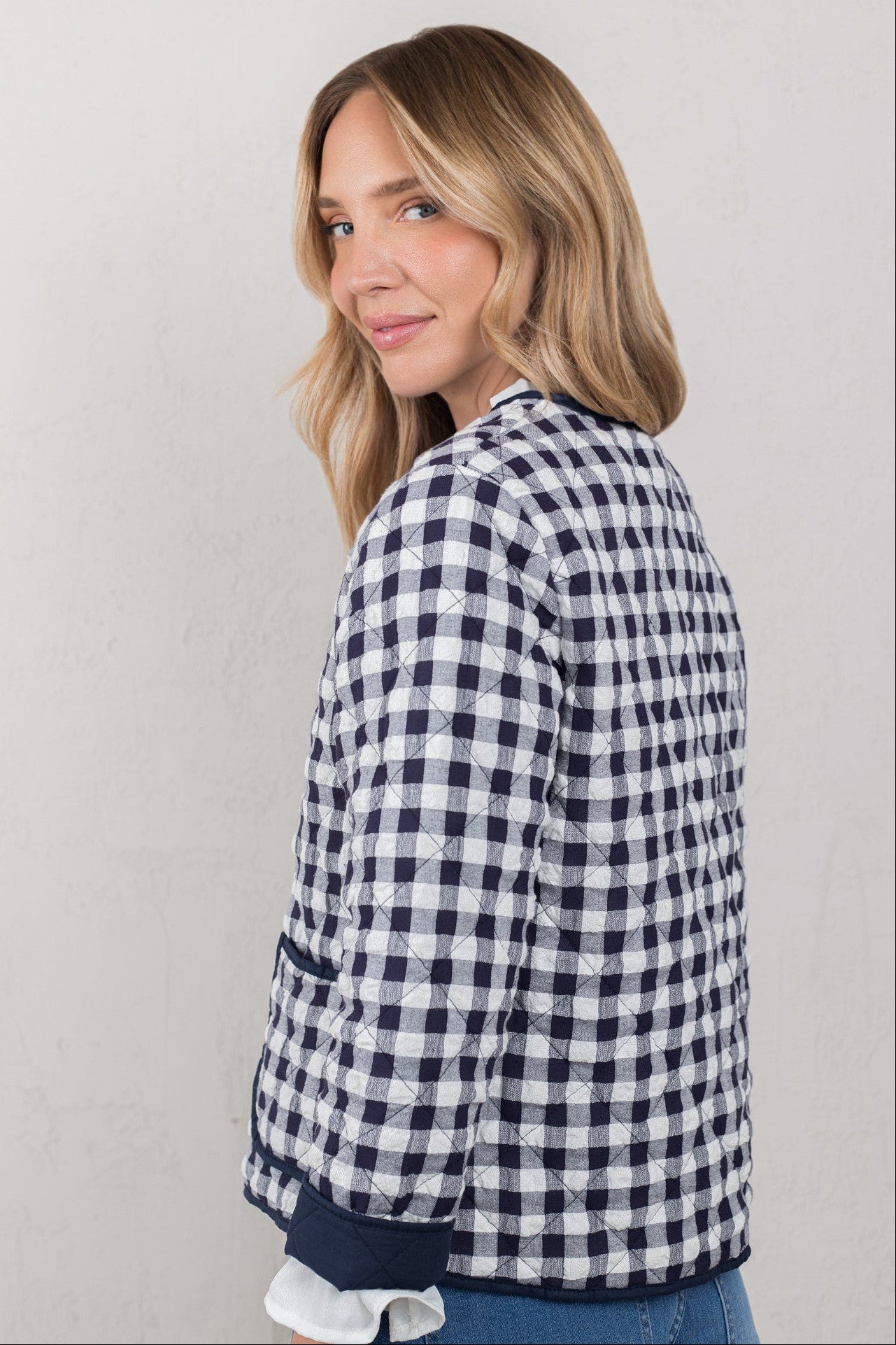 CHAQUETA DANIELA // CUADROS NAVY