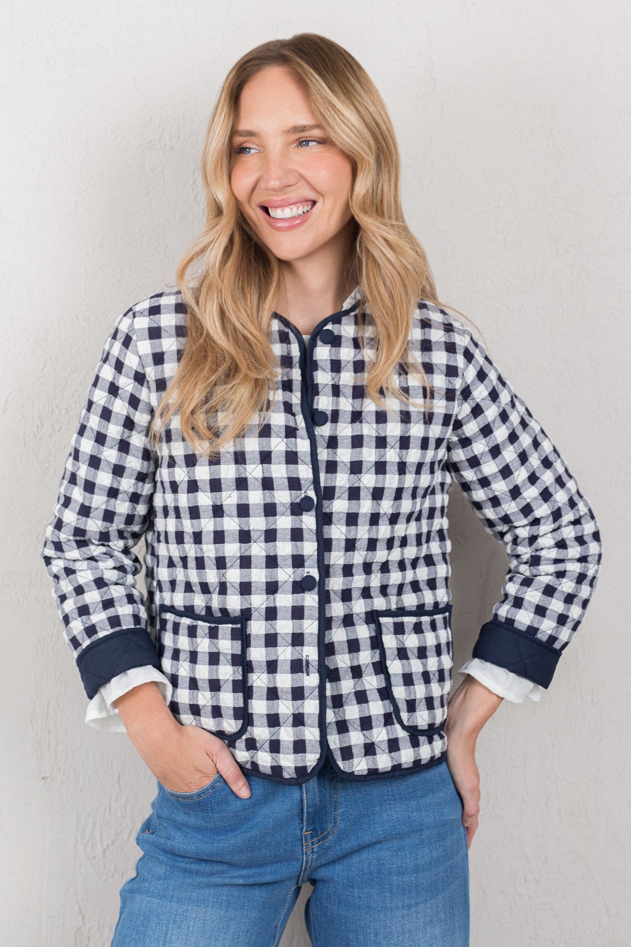 CHAQUETA DANIELA // CUADROS NAVY