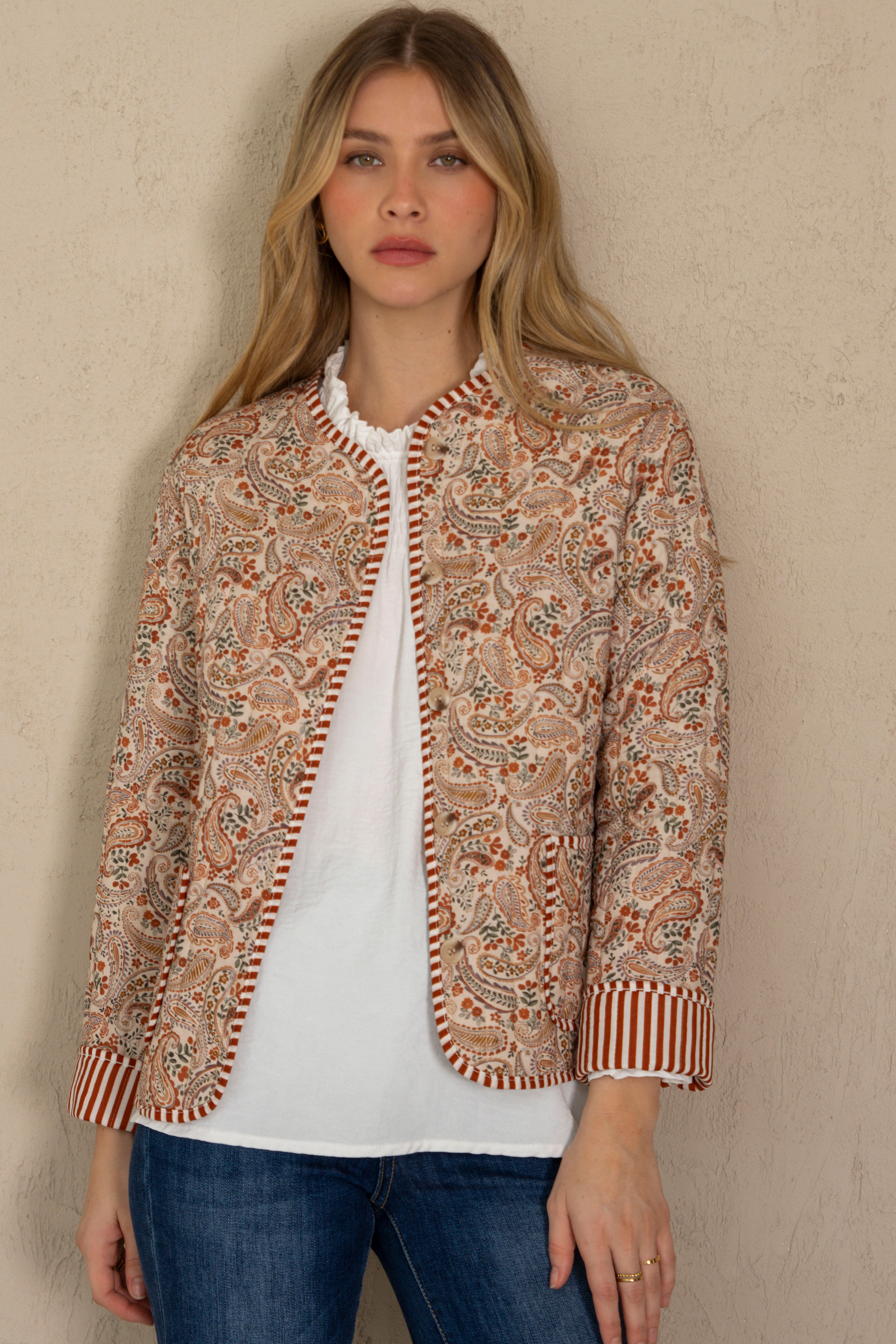 CHAQUETA BEA // PAISLEY TEJA