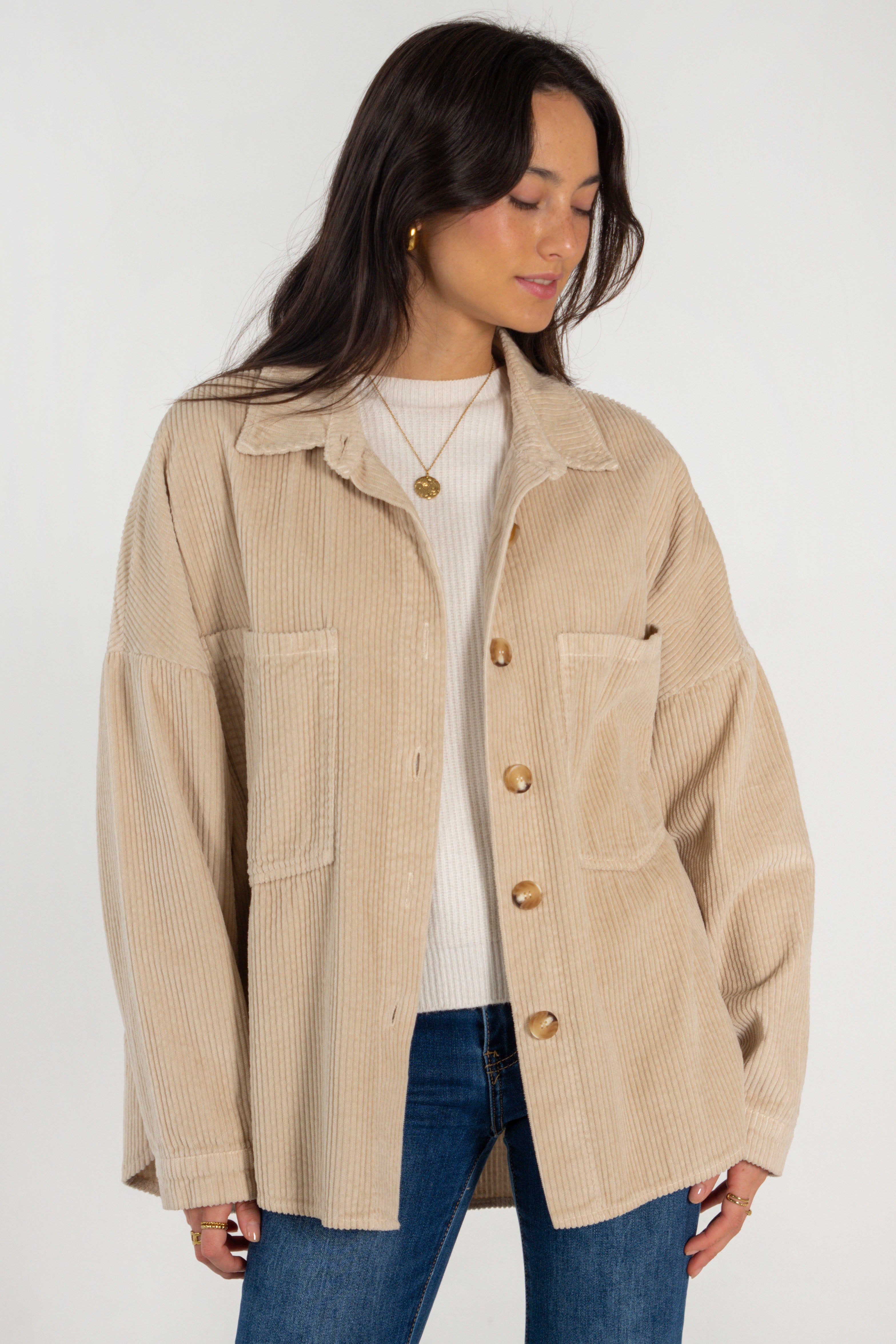 CELIA JACKET // BEIGE CORDUROY