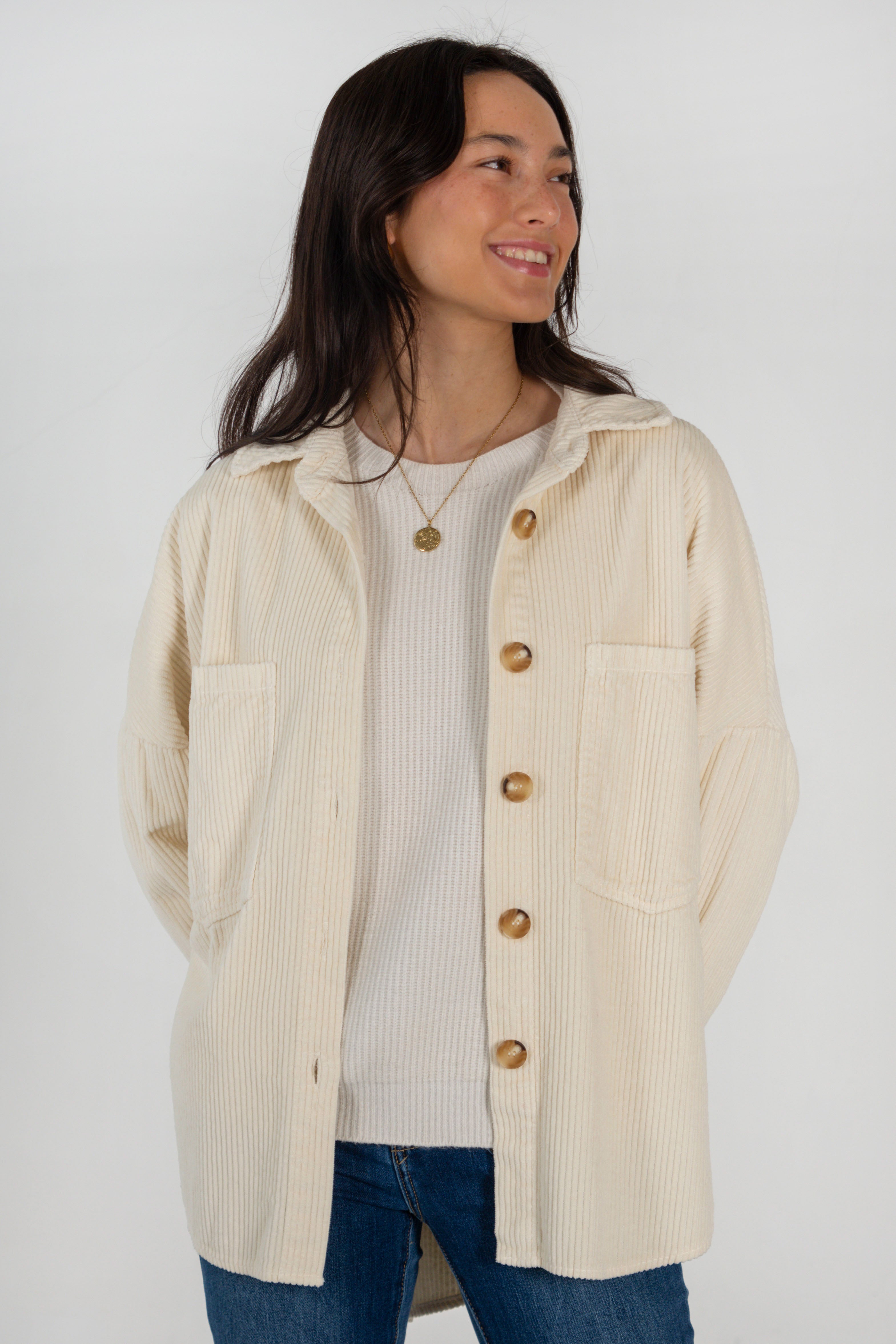 CELIA JACKET // ECRU CORDUROY