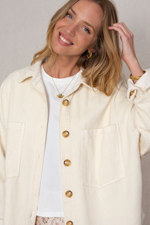 CELIA JACKET // ECRU CORDUROY image 1