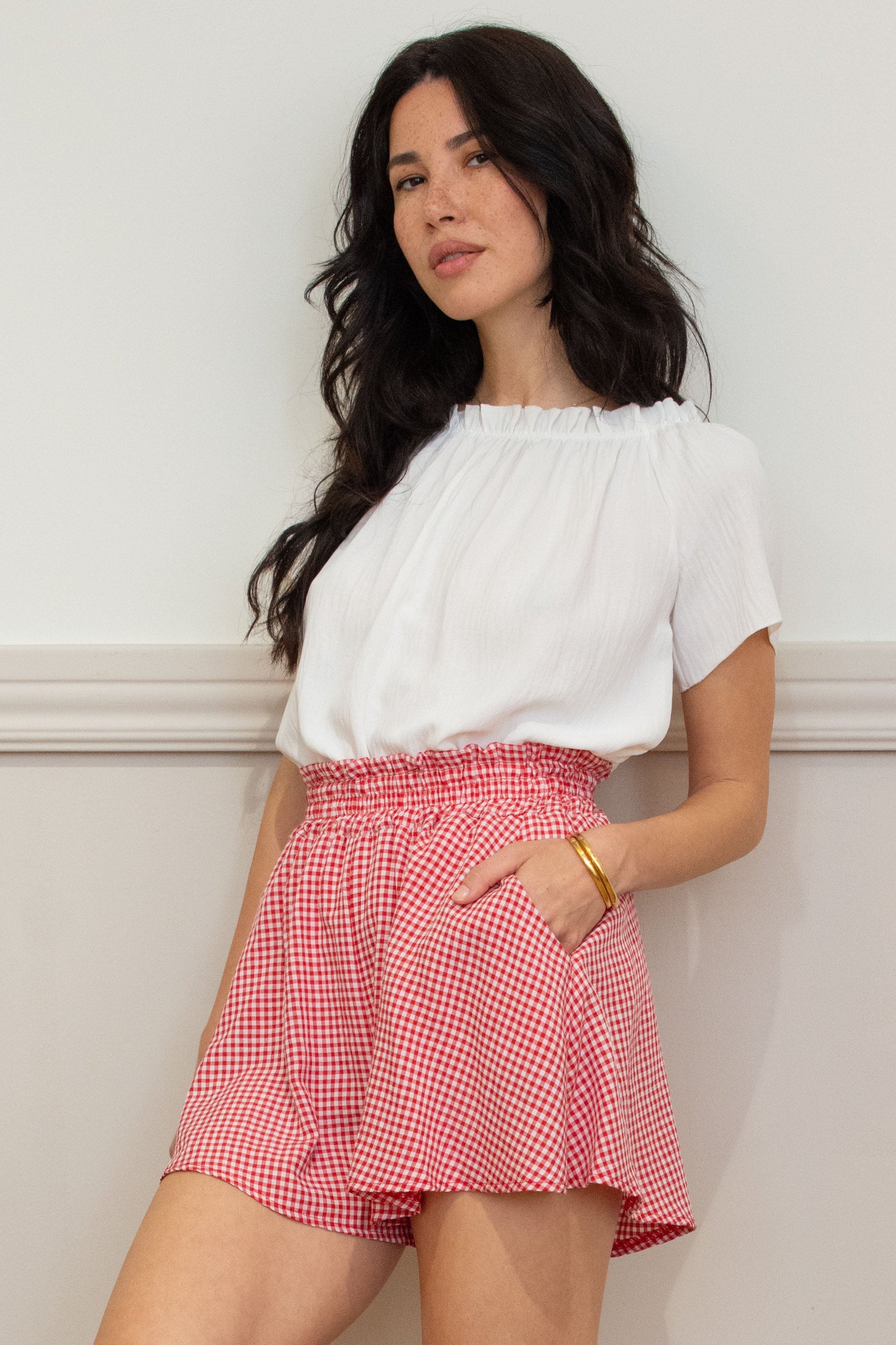 MINERVA SHORTS // RED GINGHAM