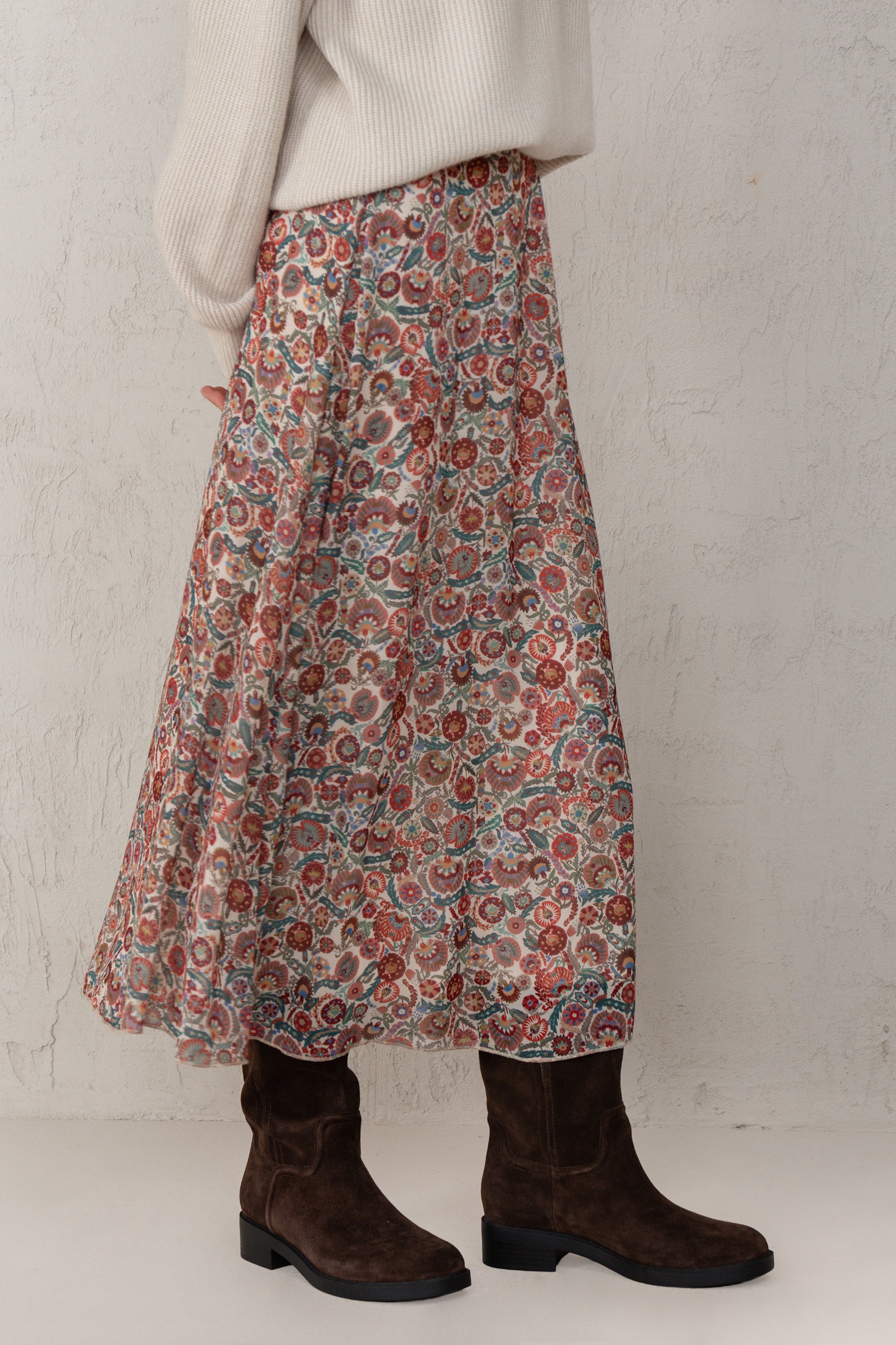 FALDA CARLA // ESTAMPADO GRANATE