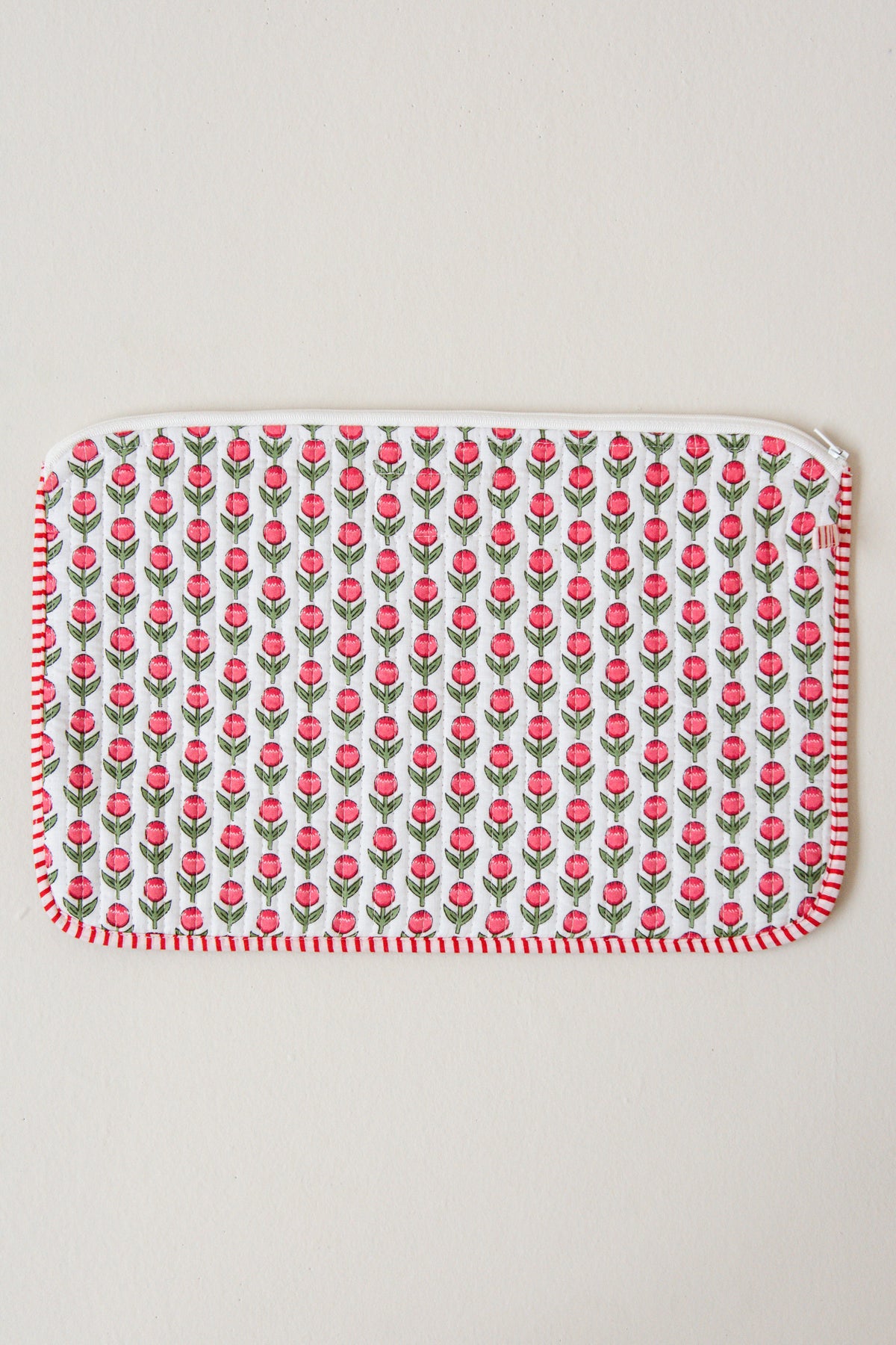 FUNDA ORDENADOR FLORES MINI ROJO