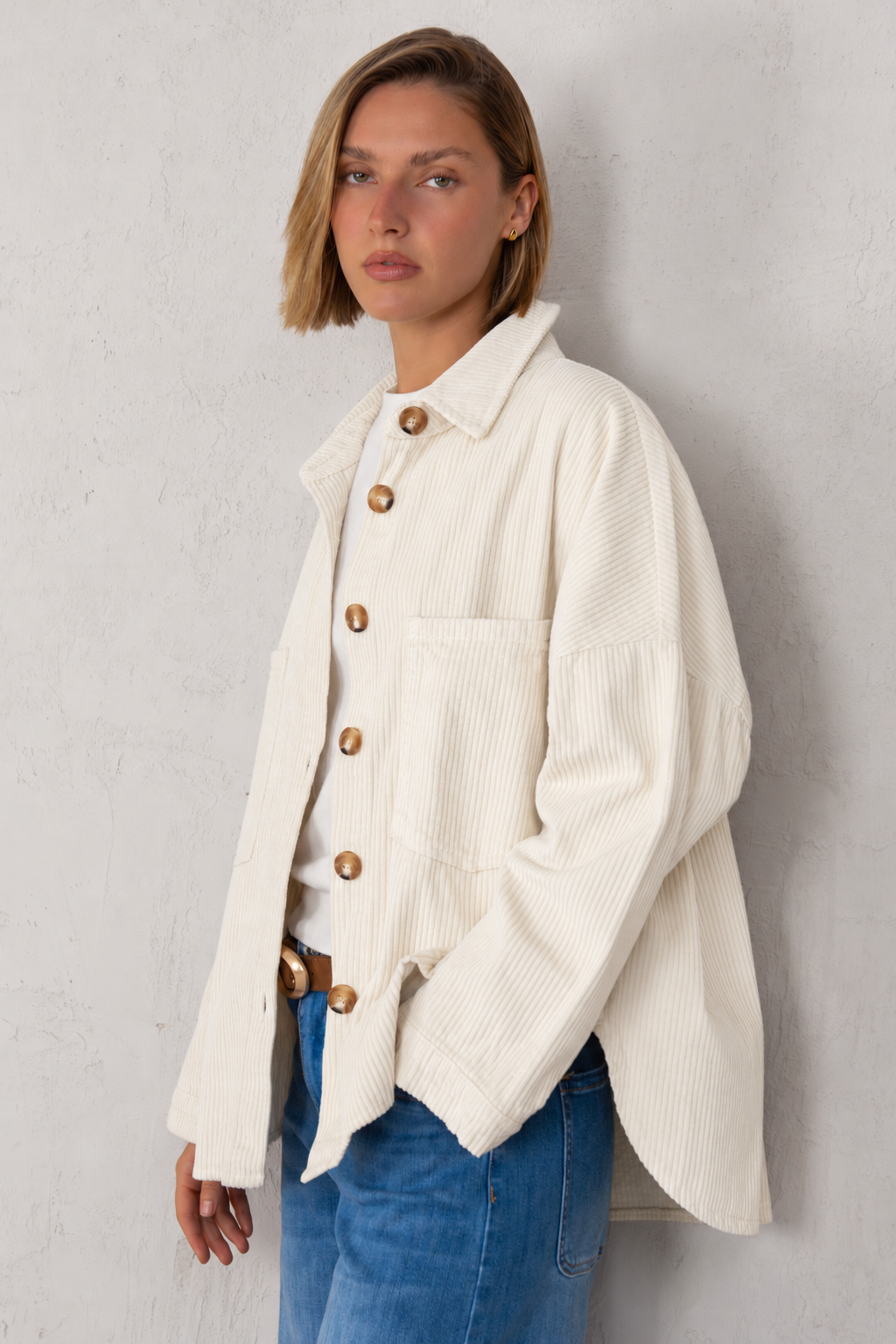 CELIA JACKET // ECRU CORDUROY