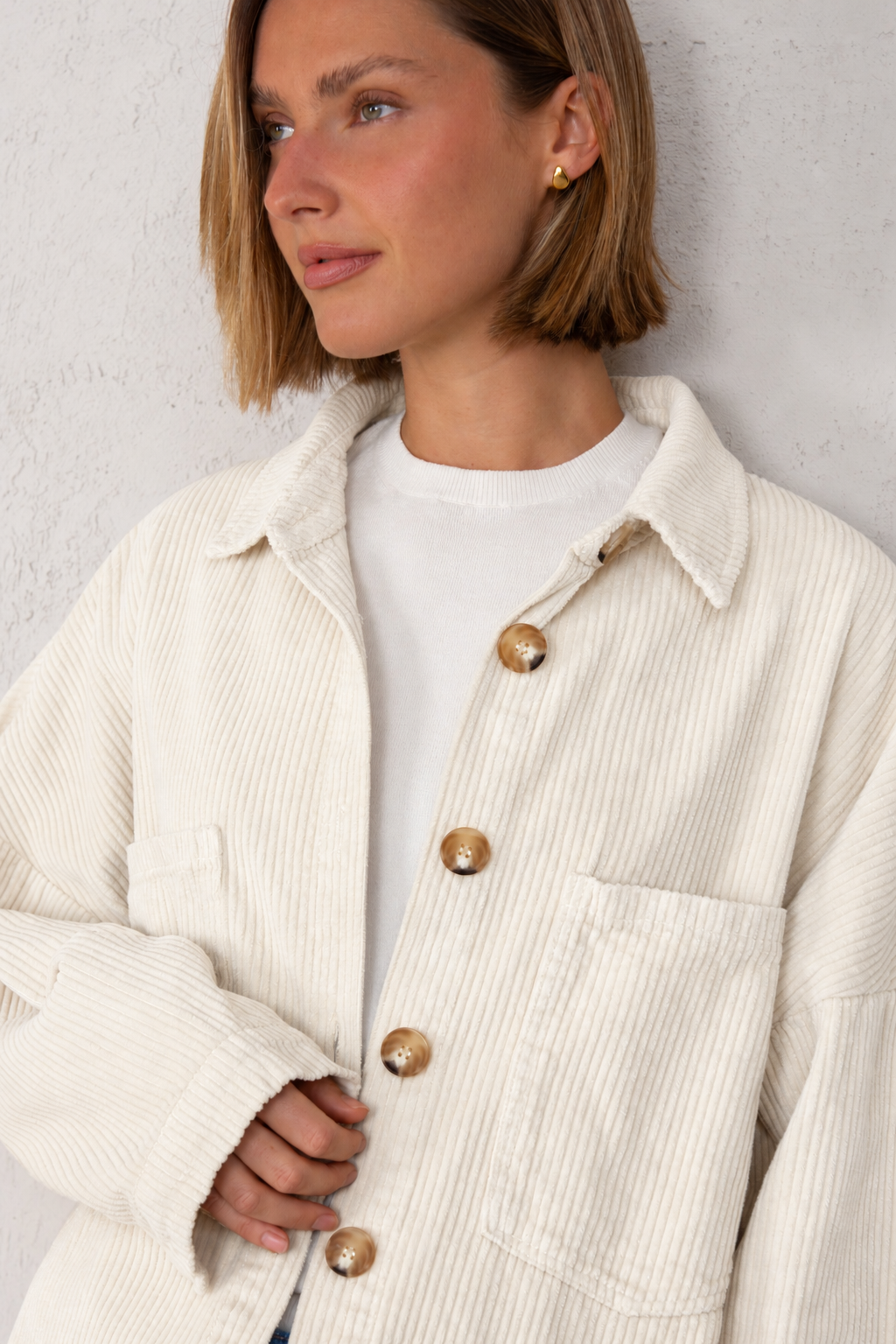 CELIA JACKET // ECRU CORDUROY