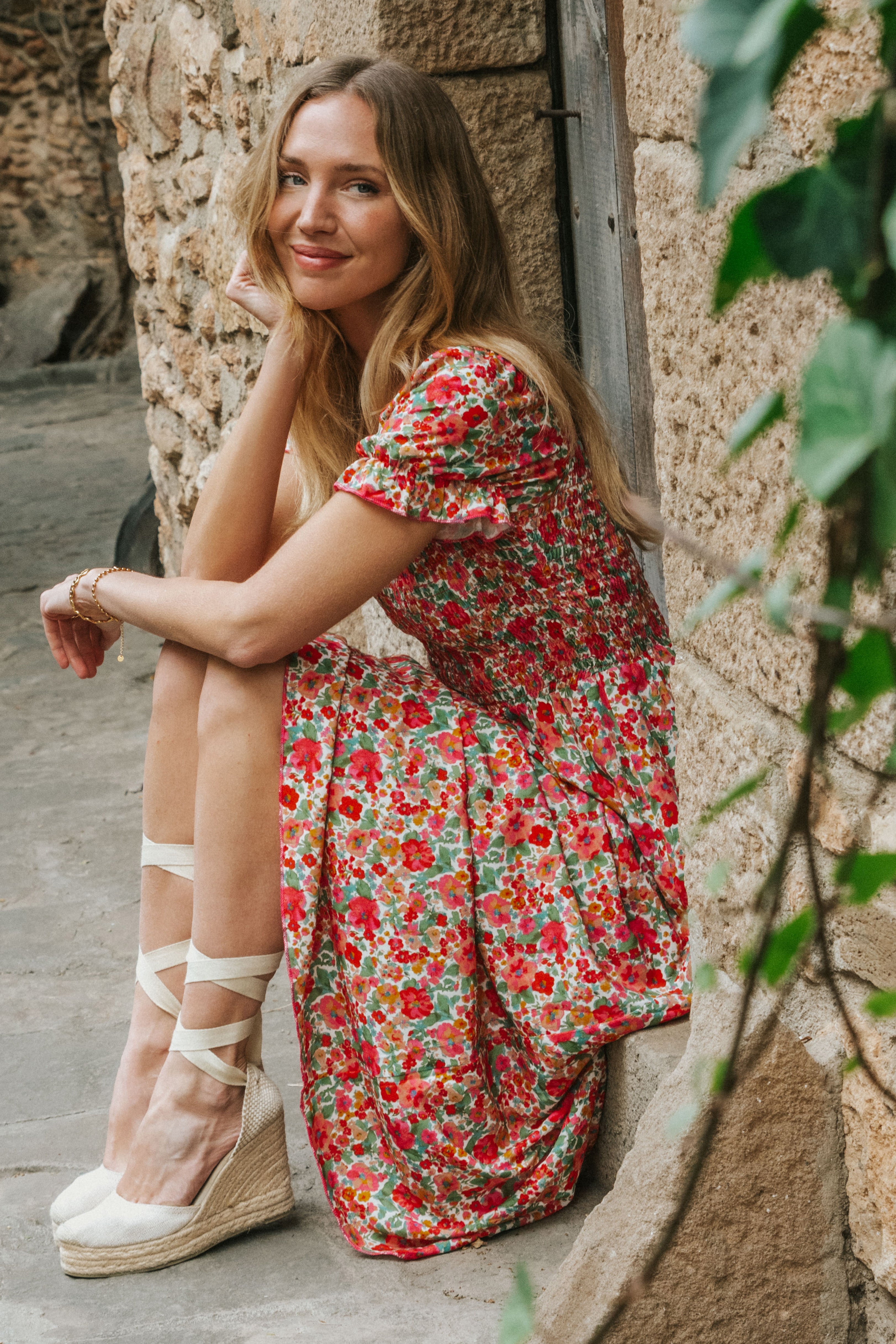 VESTIDO CLARA // FLORES FUCSIA