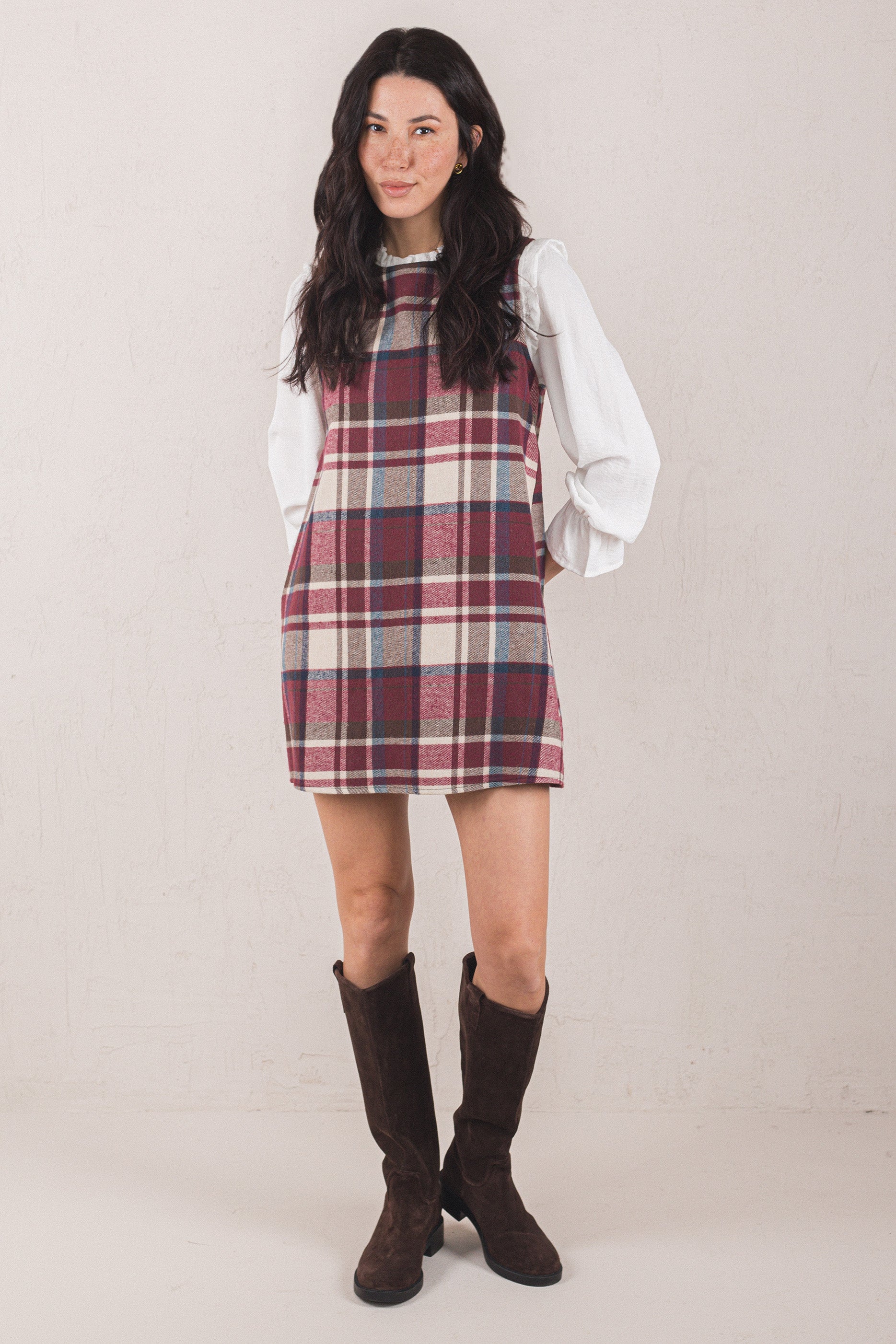 GALA DRESS // BURGUNDY CHECK