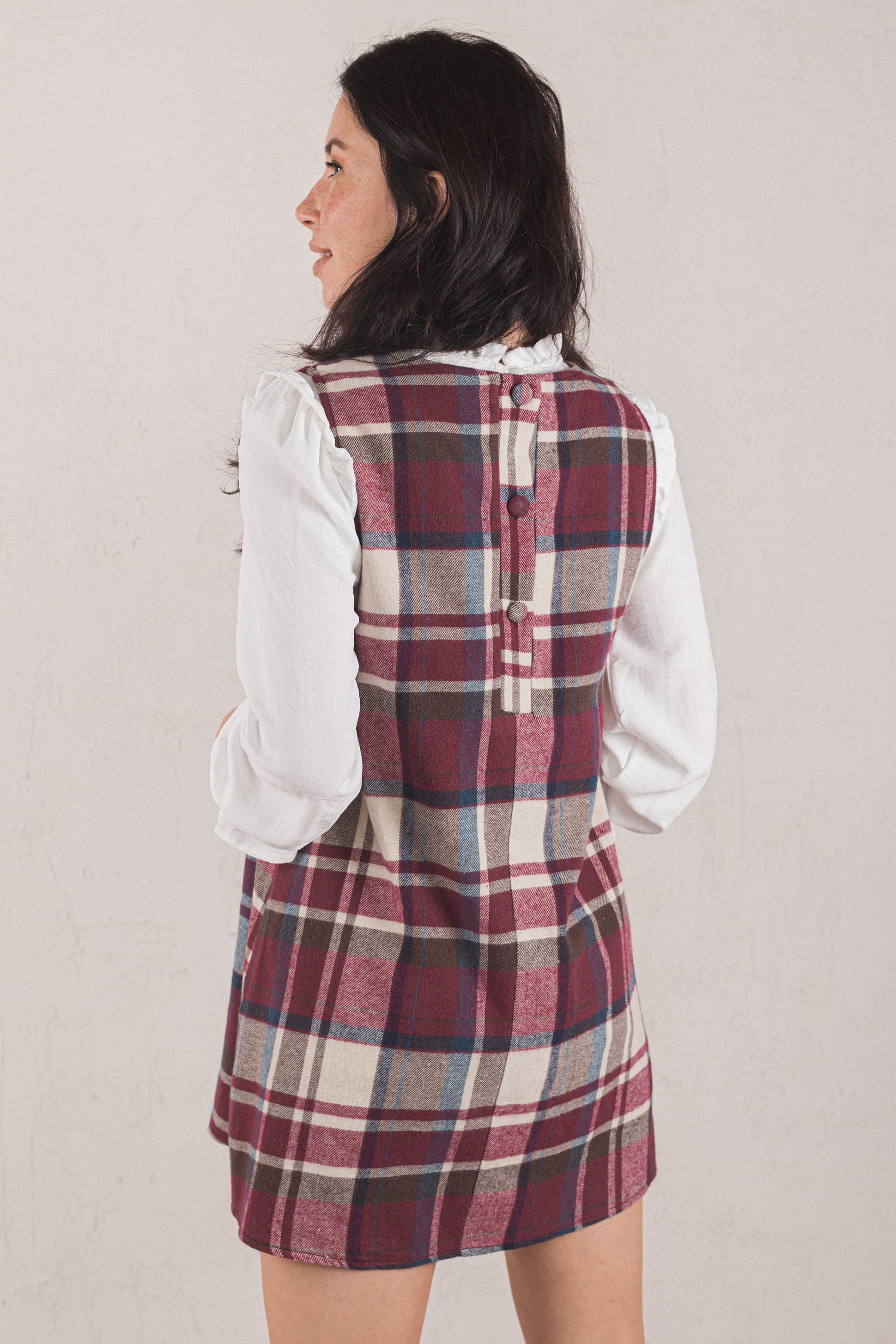 GALA DRESS // BURGUNDY CHECK