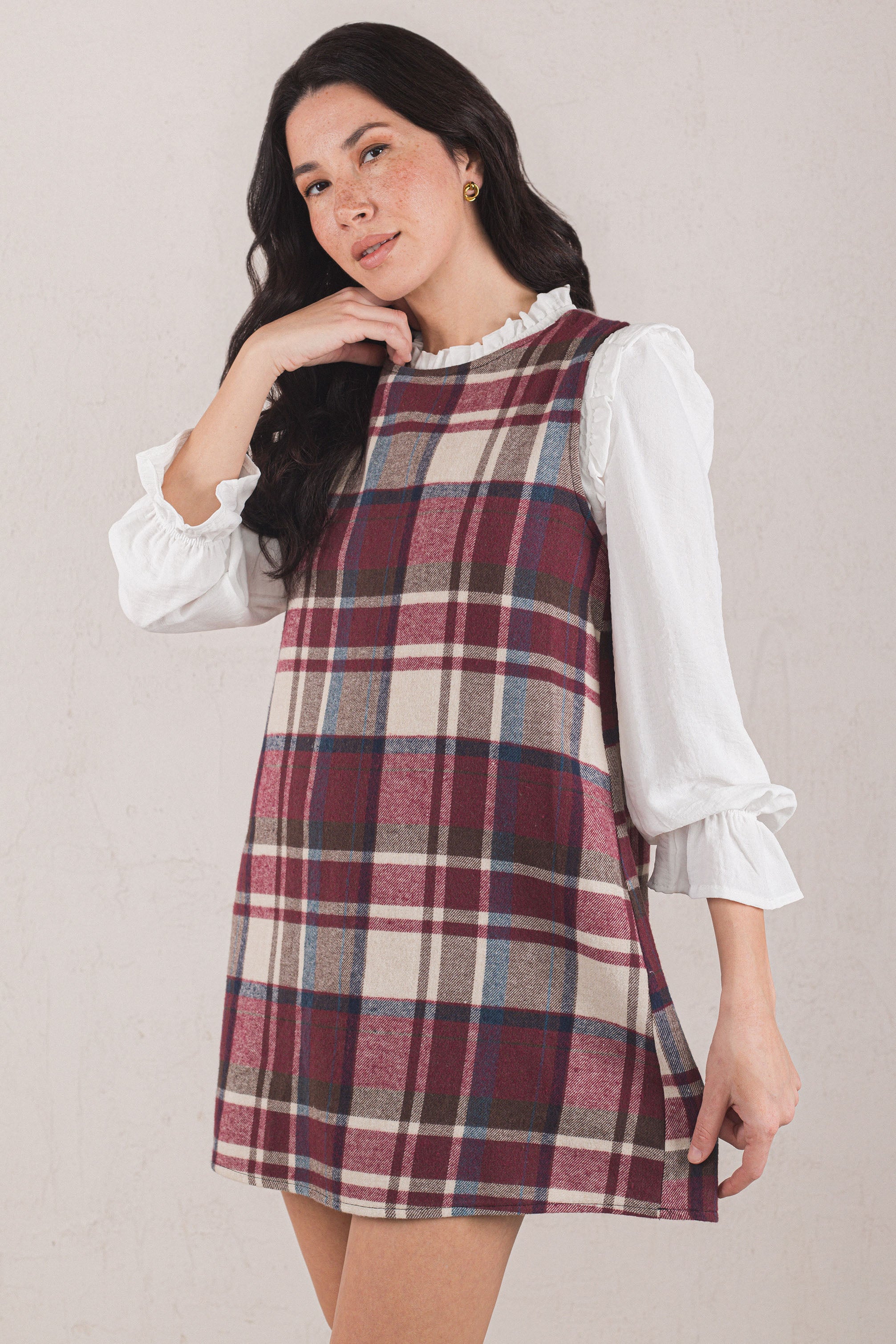 GALA DRESS // BURGUNDY CHECK