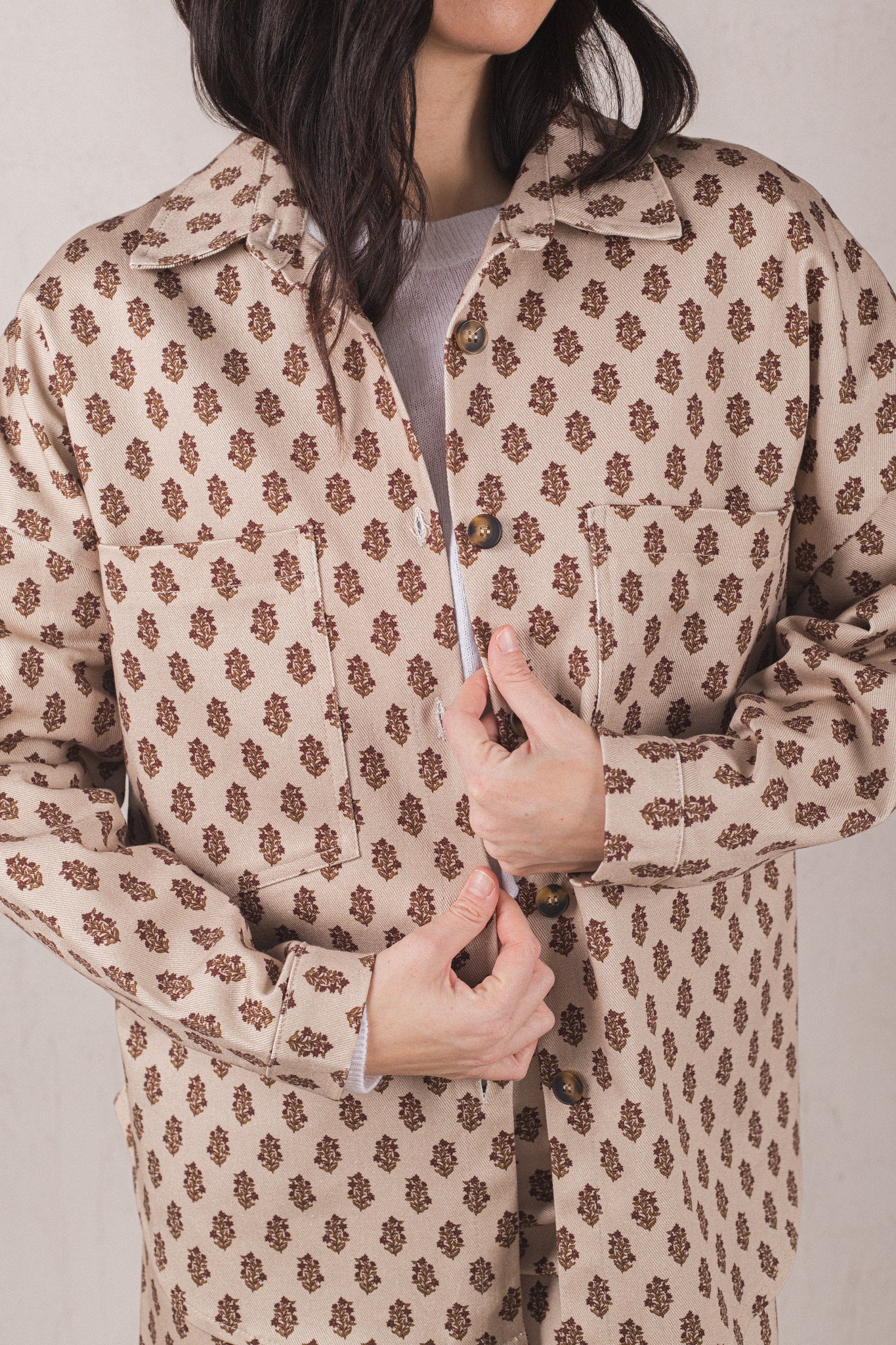 VESTE CELIA // FLEURS MARRON