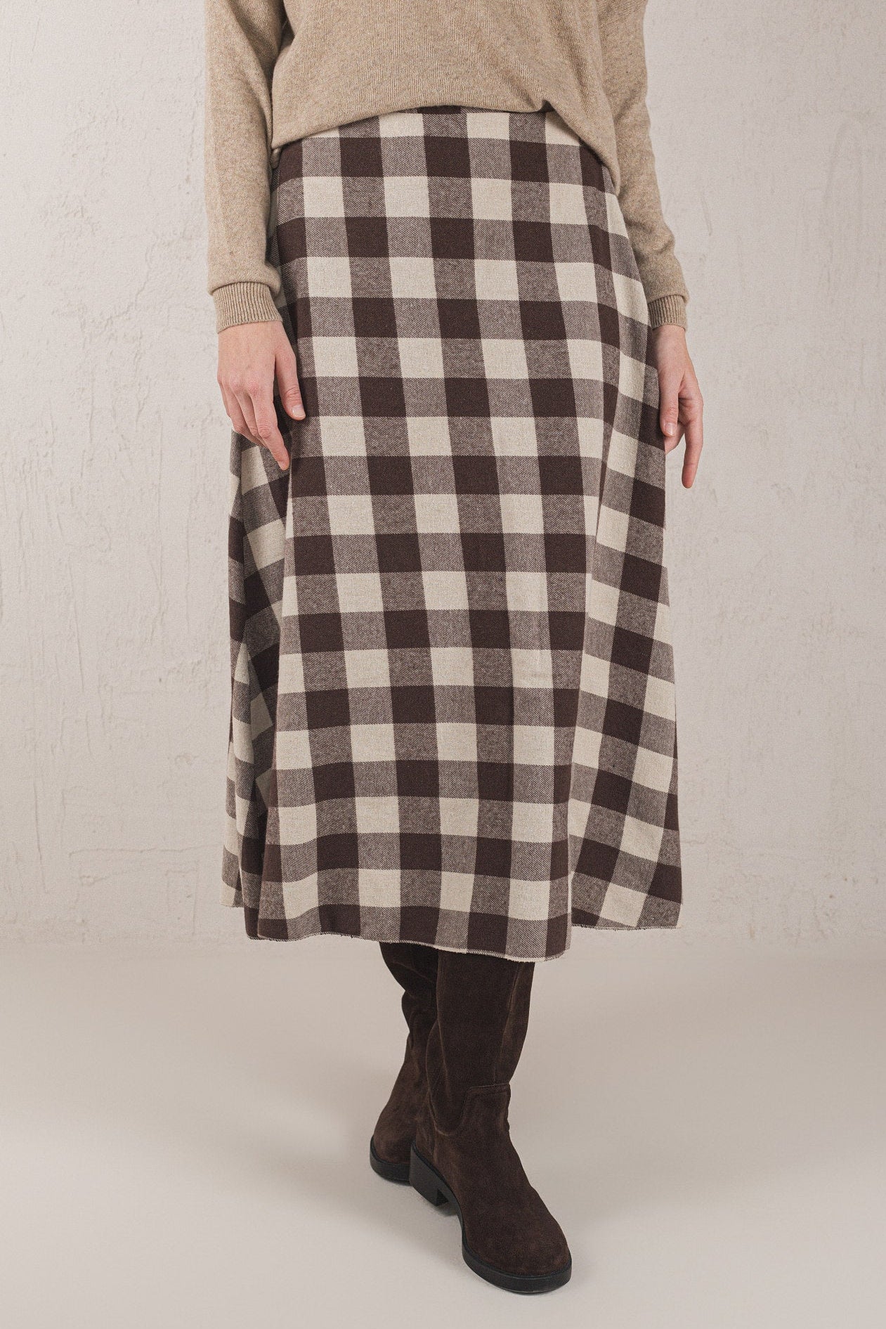 CARLA SKIRT // BROWN PLAID