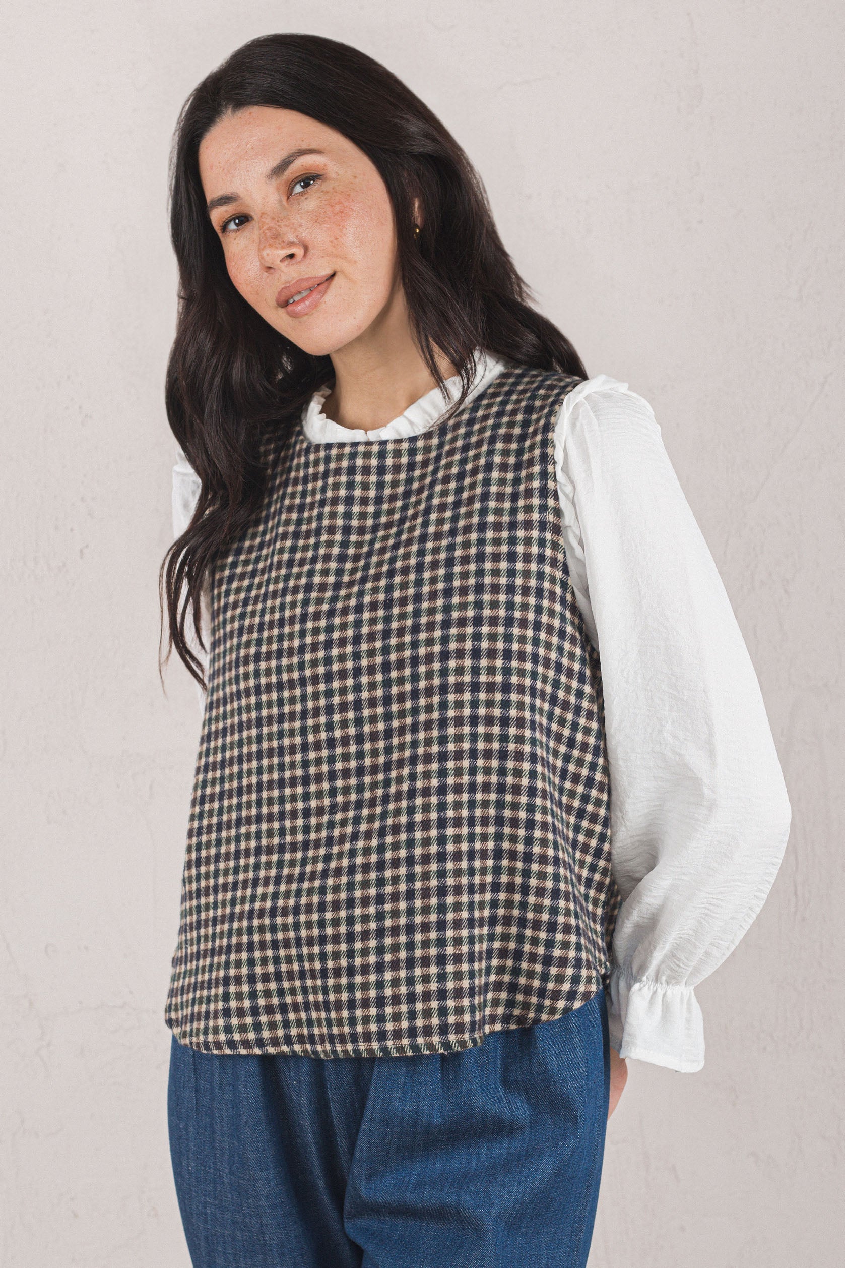 VICTORIA VEST // BLUE PLAID