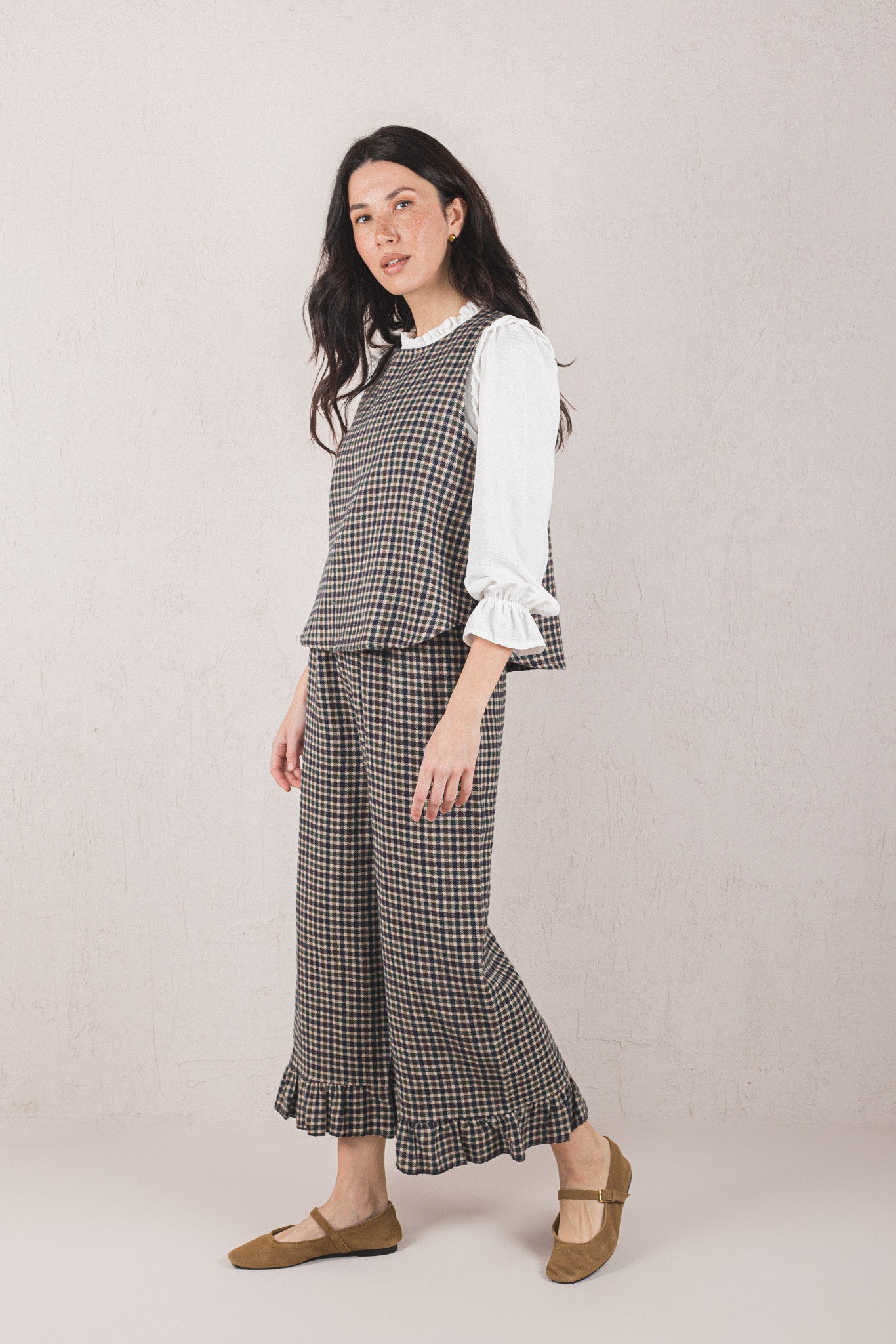 PANTALON CHLOÉ // À CARREAUX BLEU