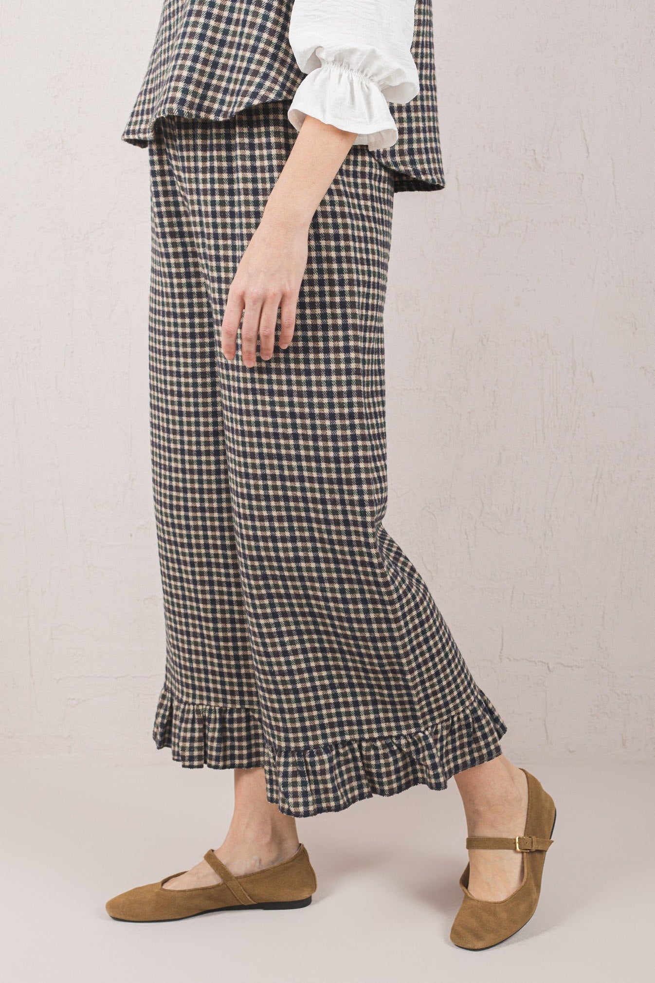 PANTALON CHLOÉ // À CARREAUX BLEU