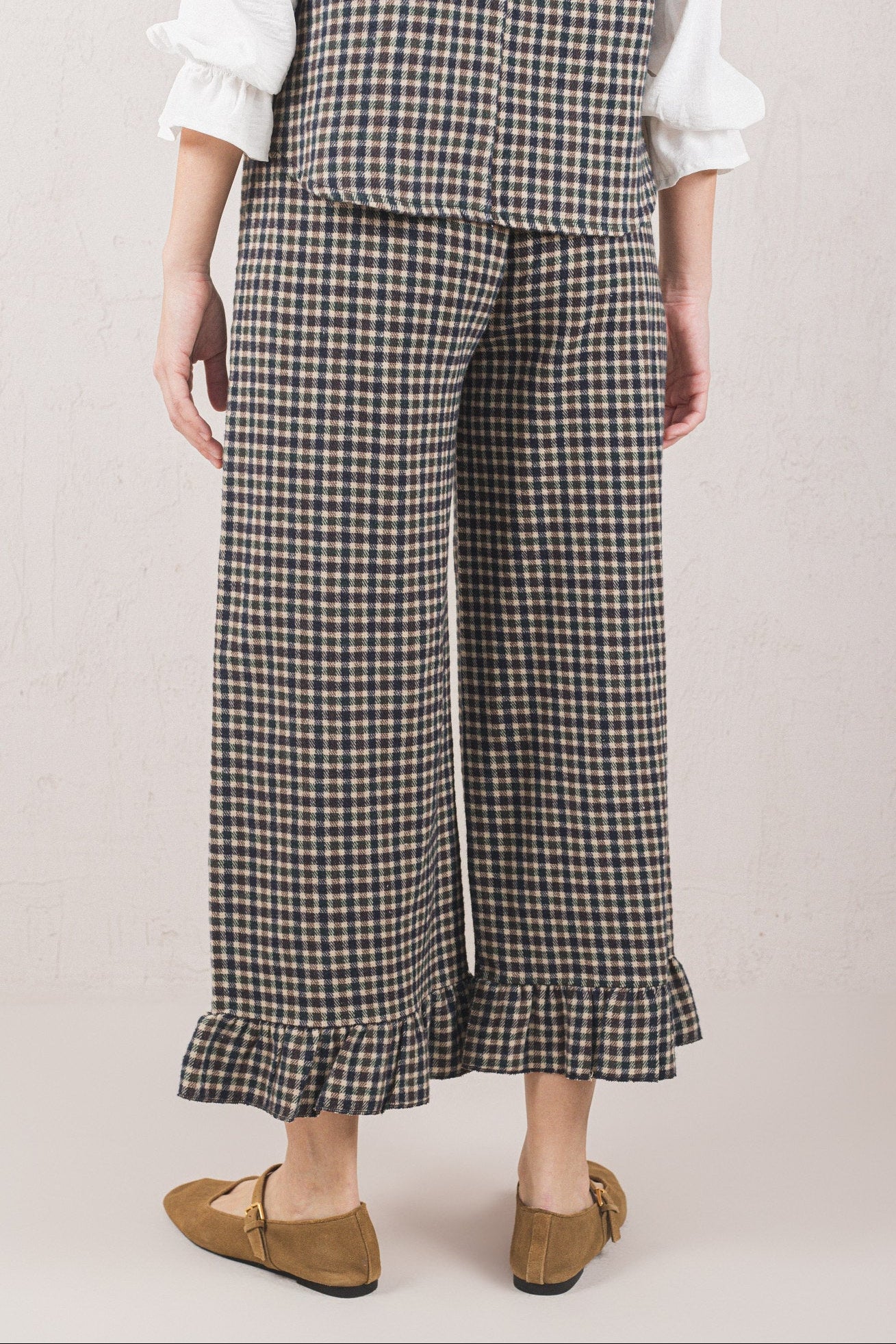 PANTALON CHLOÉ // À CARREAUX BLEU