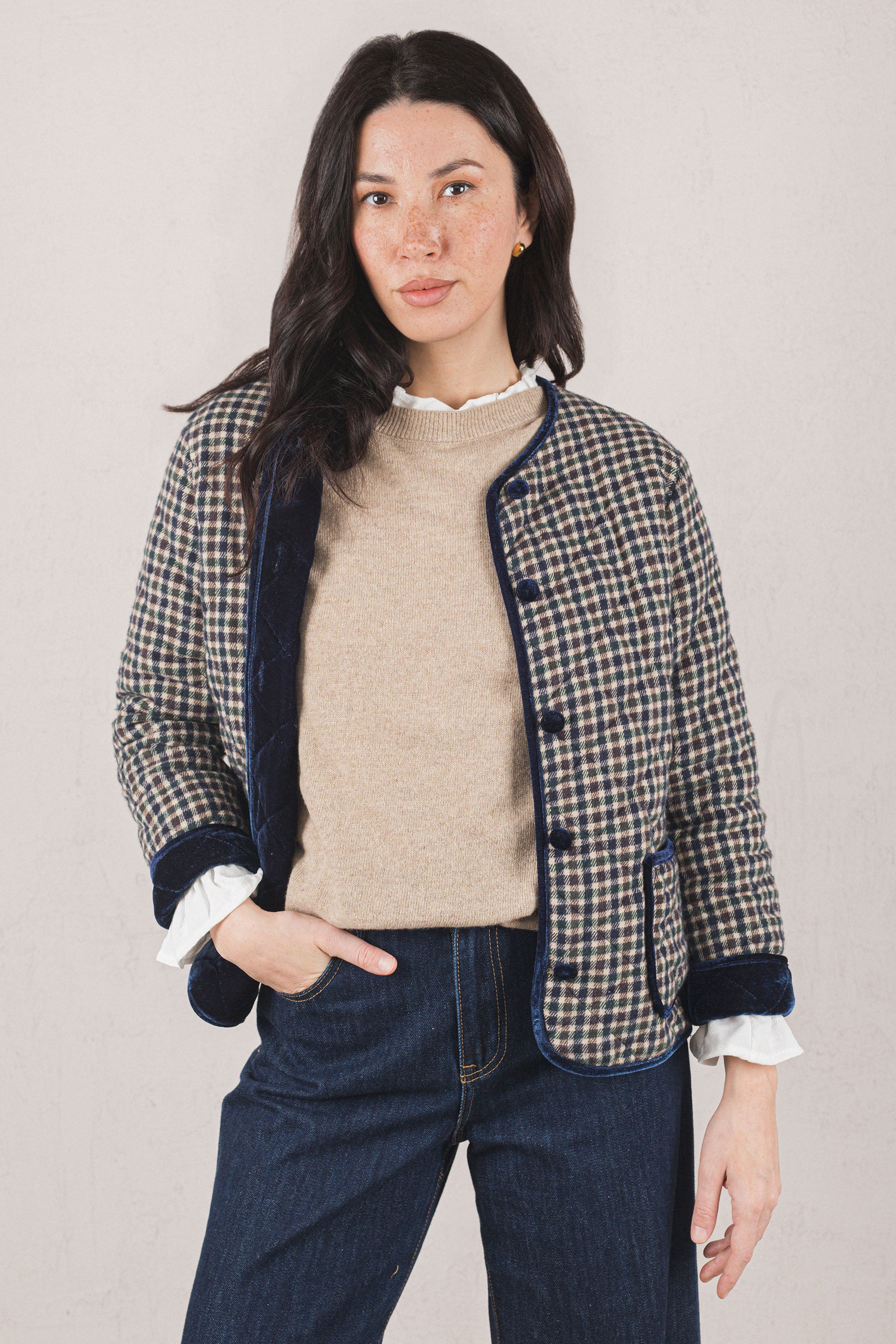 DANIELA JACKET // BLUE PLAID