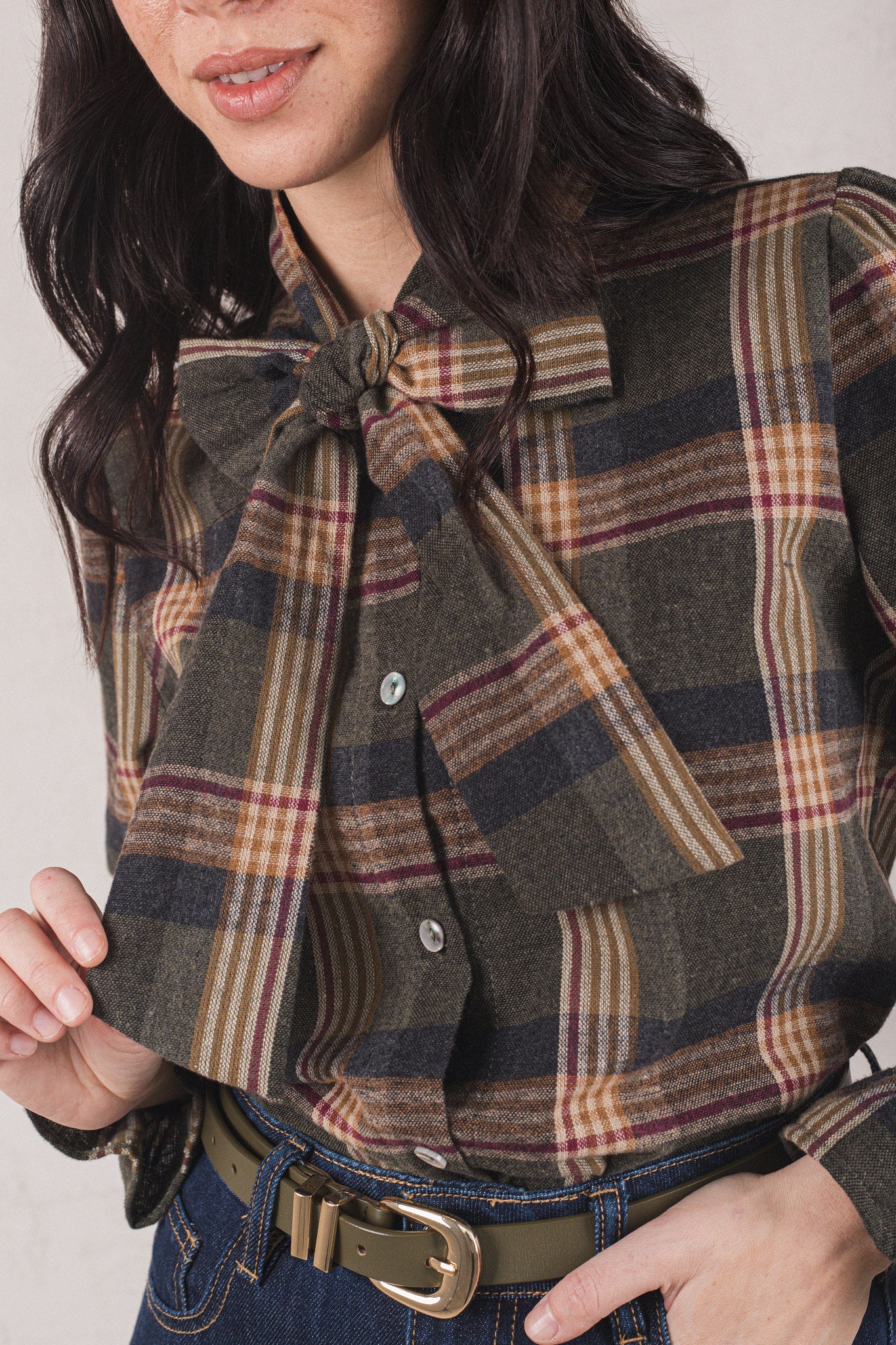 CARLOTA SHIRT // GREEN CHECK