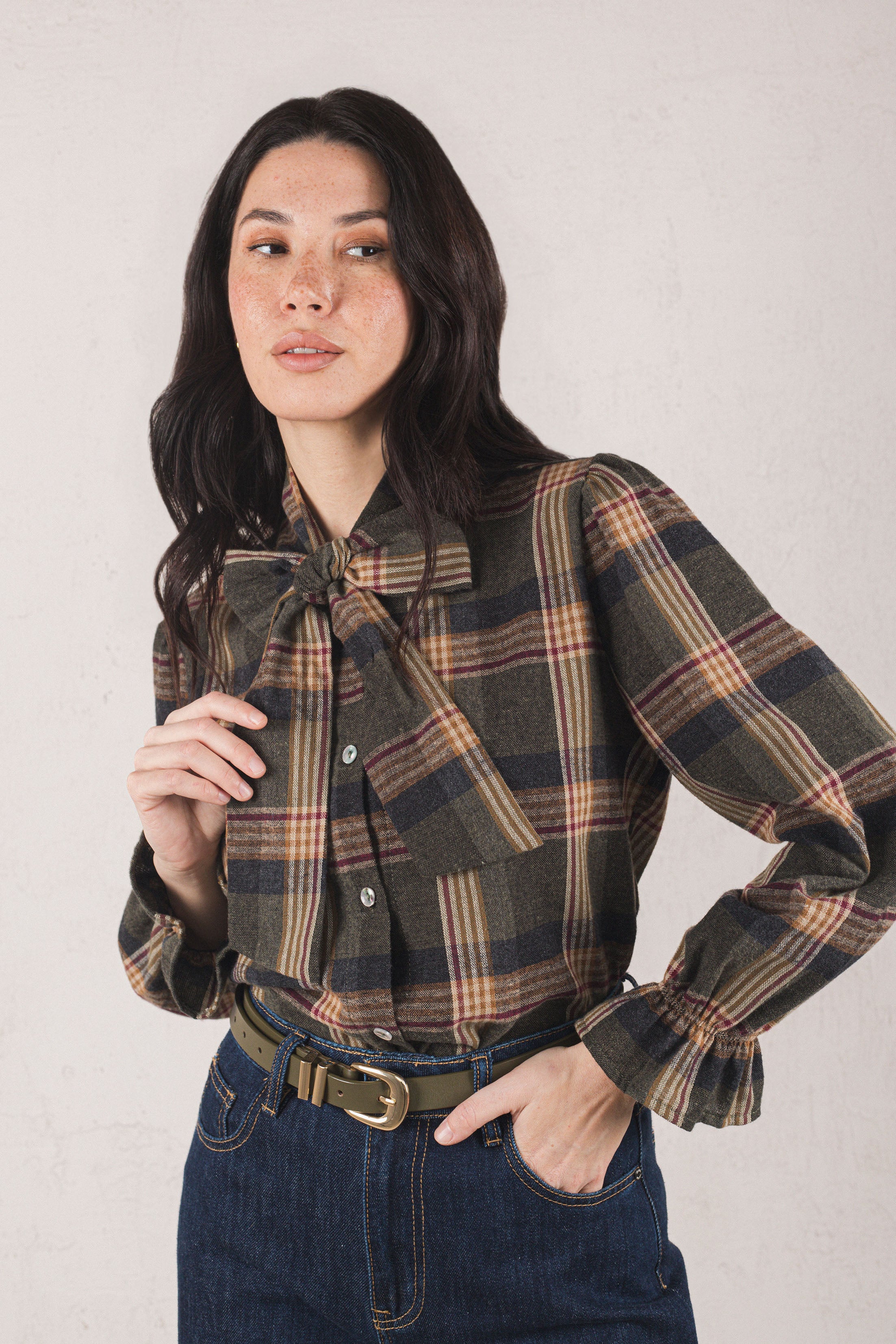 CARLOTA SHIRT // GREEN CHECK