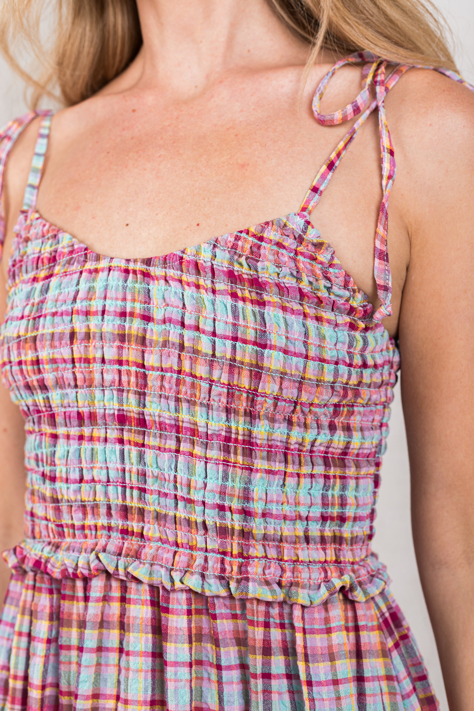 VESTIDO ALEJANDRA // TARTÁN ROSA