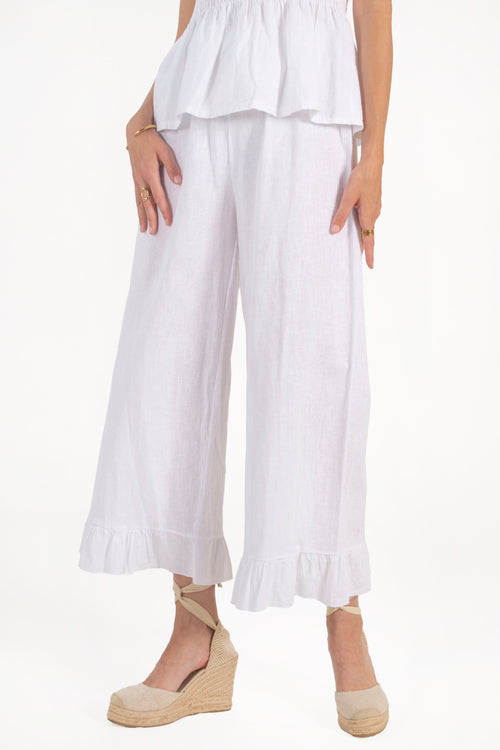 CHLOE PANTS // WHITE LINEN image 1