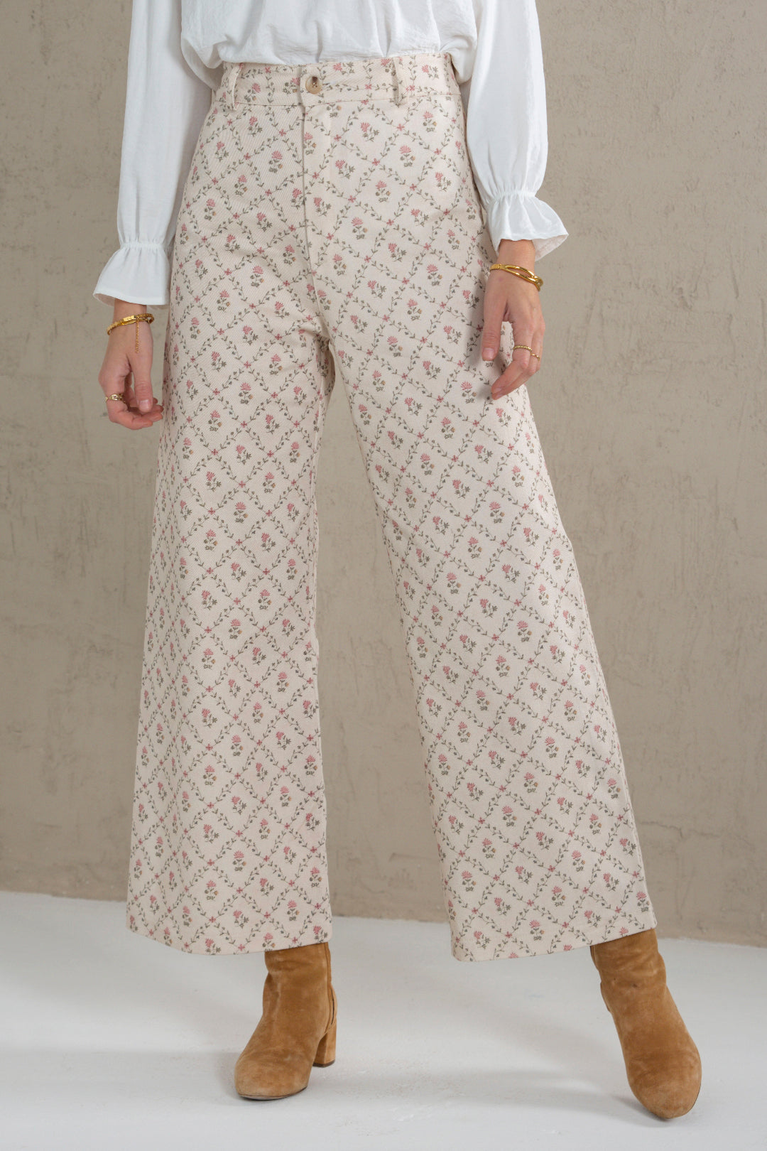 PANTALÓN PAULA // FLORES ROSA