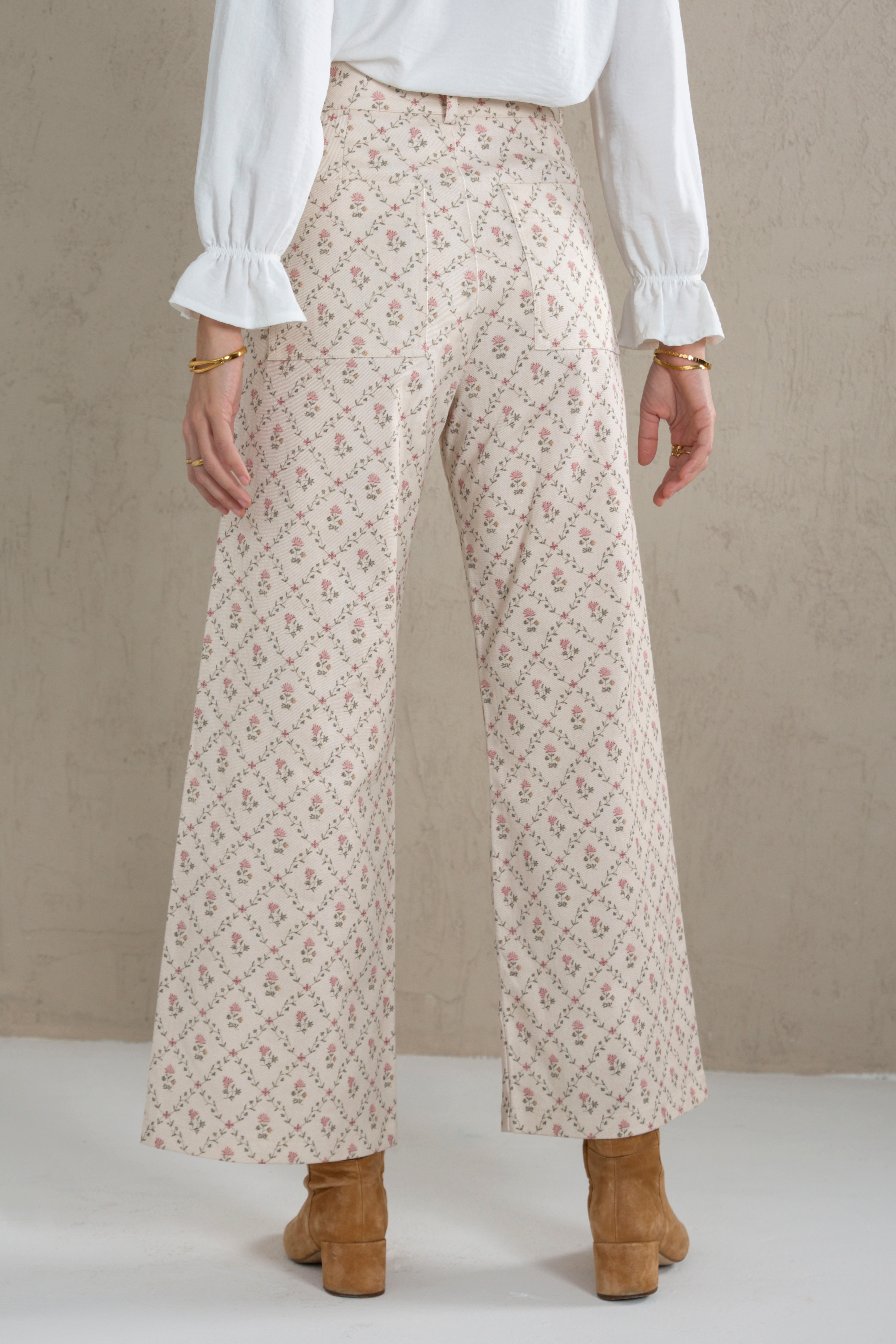 PAULA PANTS // PINK FLOWERS