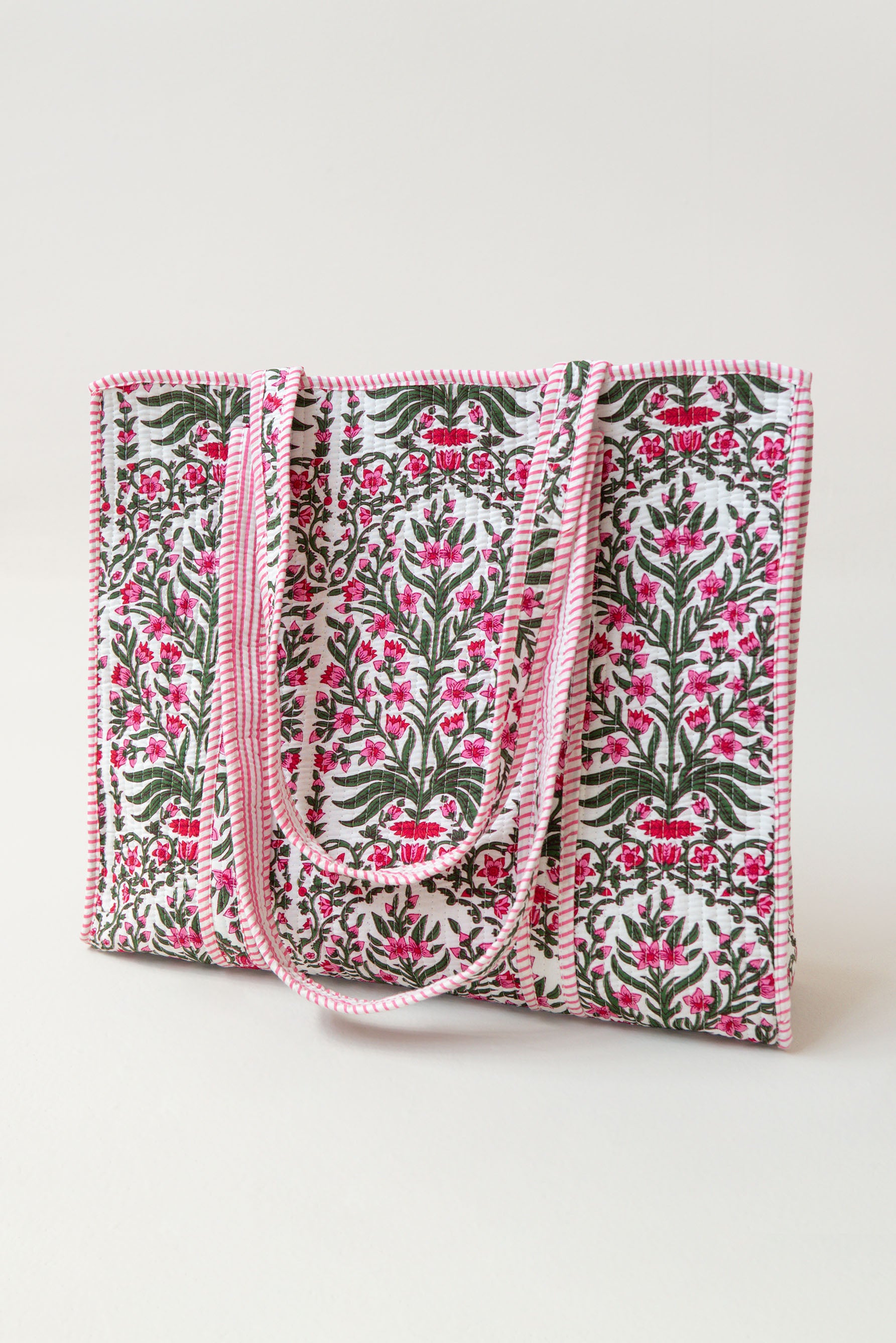 ETHNIC FLOWER TOTE BAG // PINK