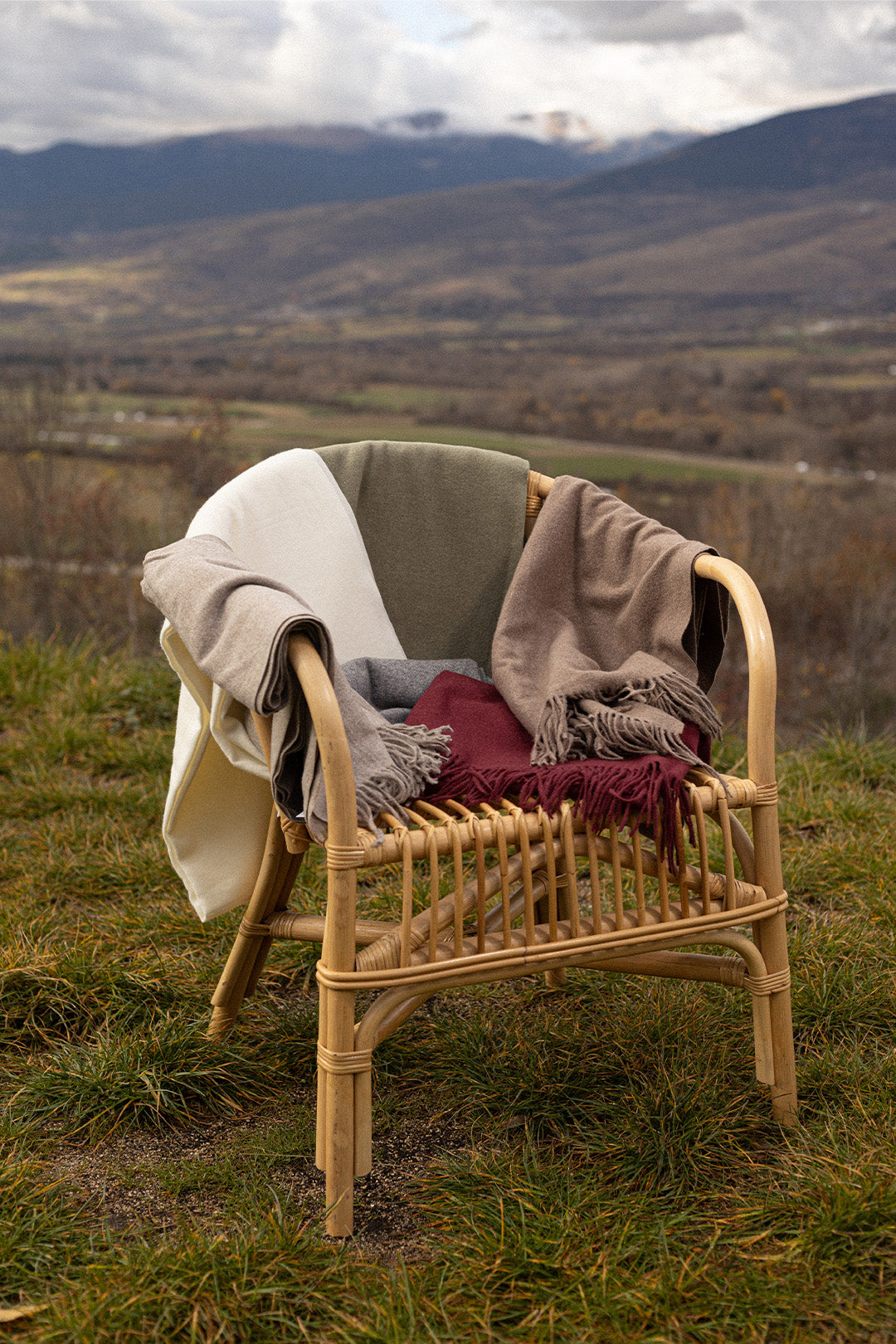 Écharpe en cachemire grenat