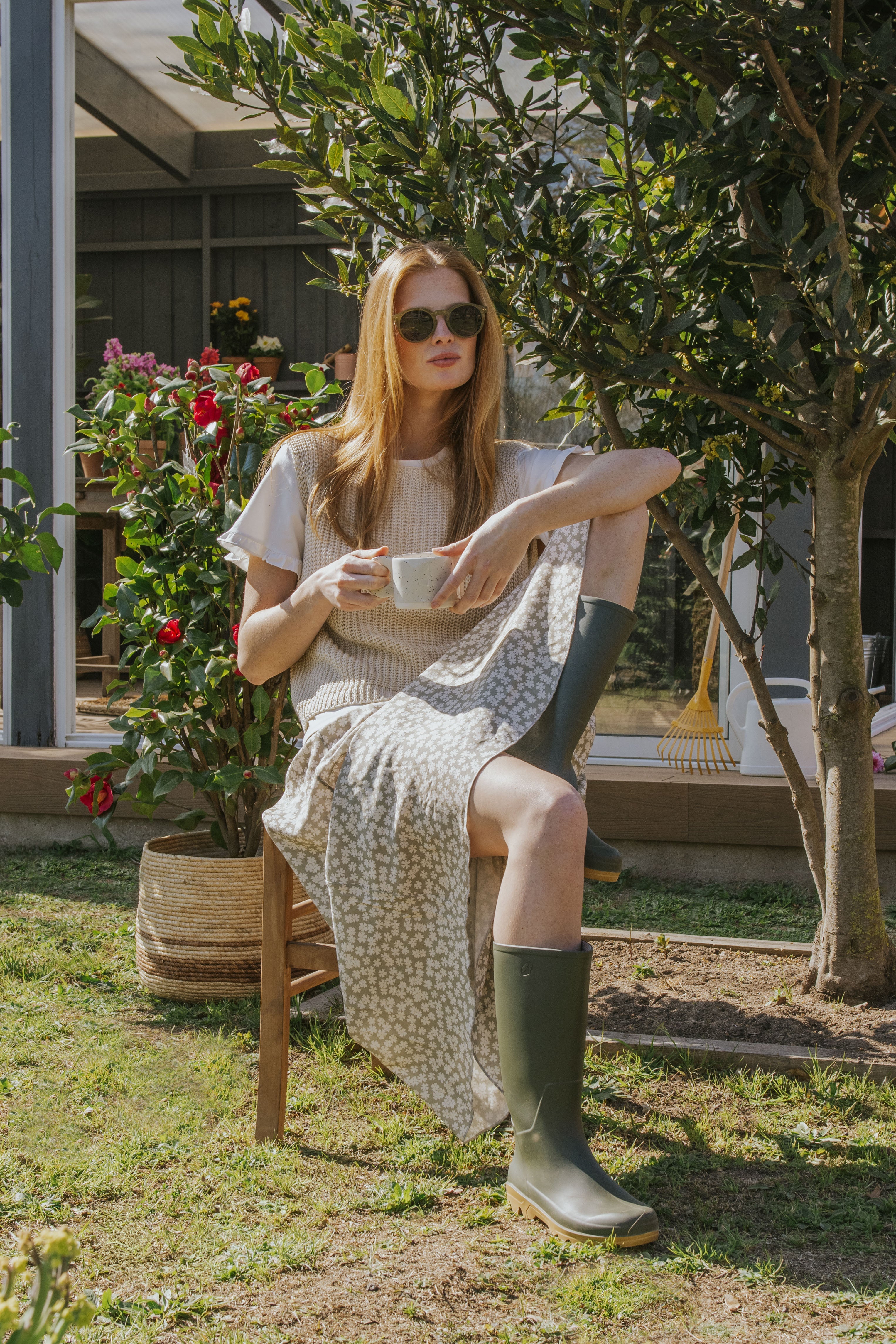 CARLA SKIRT // MINI GREEN FLOWERS