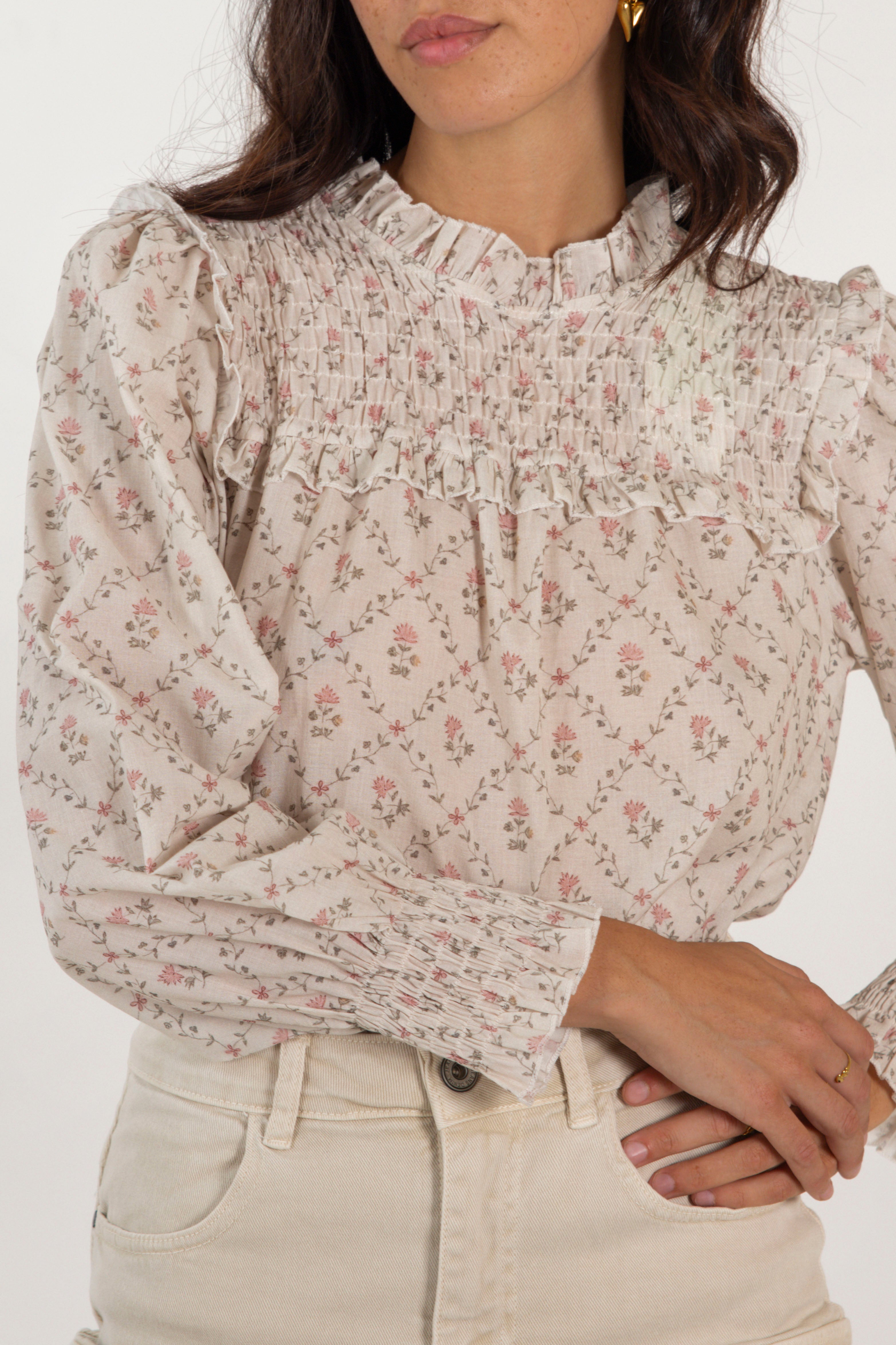 ANA SHIRT // PINK FLOWERS