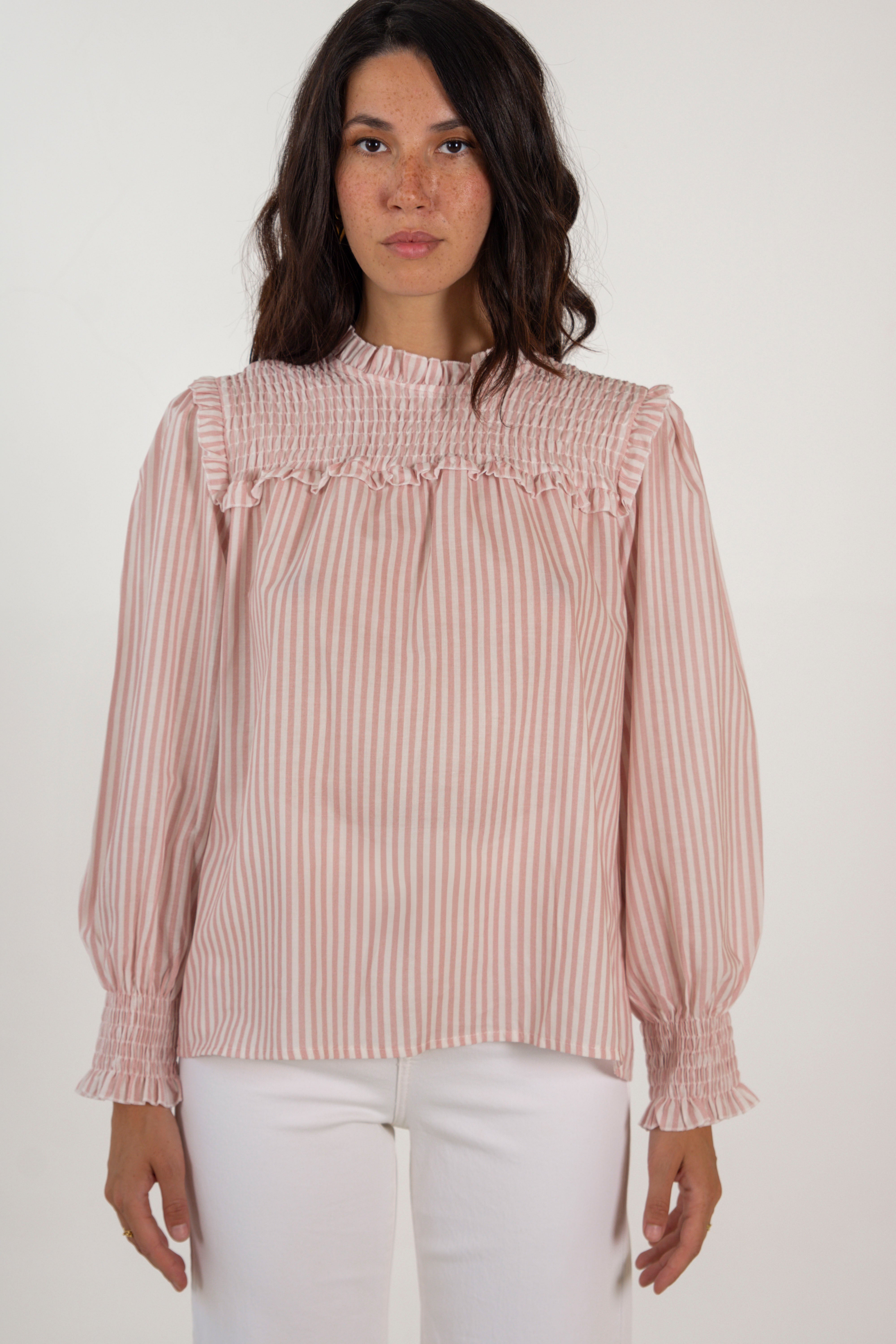 ANA SHIRT // PINK STRIPES